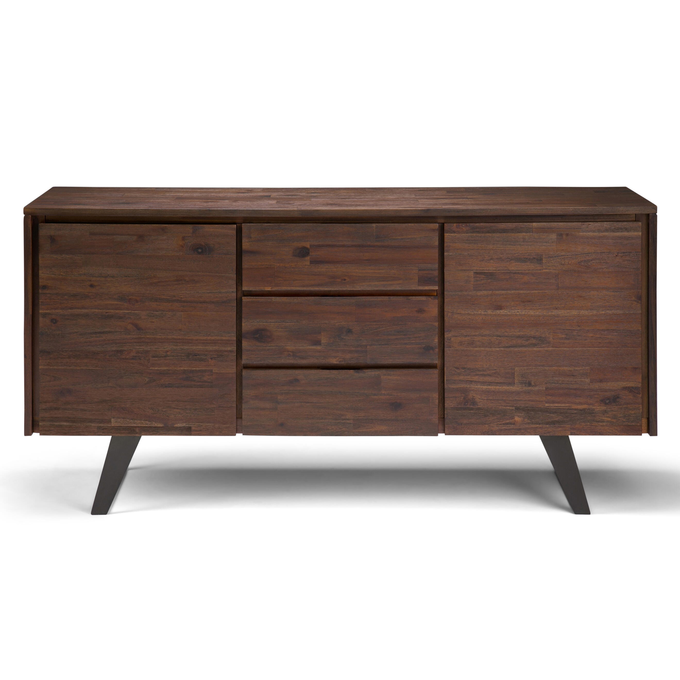 Simpli Home Lowry Sideboard Buffet, Distressed Charcoal Brown, large
