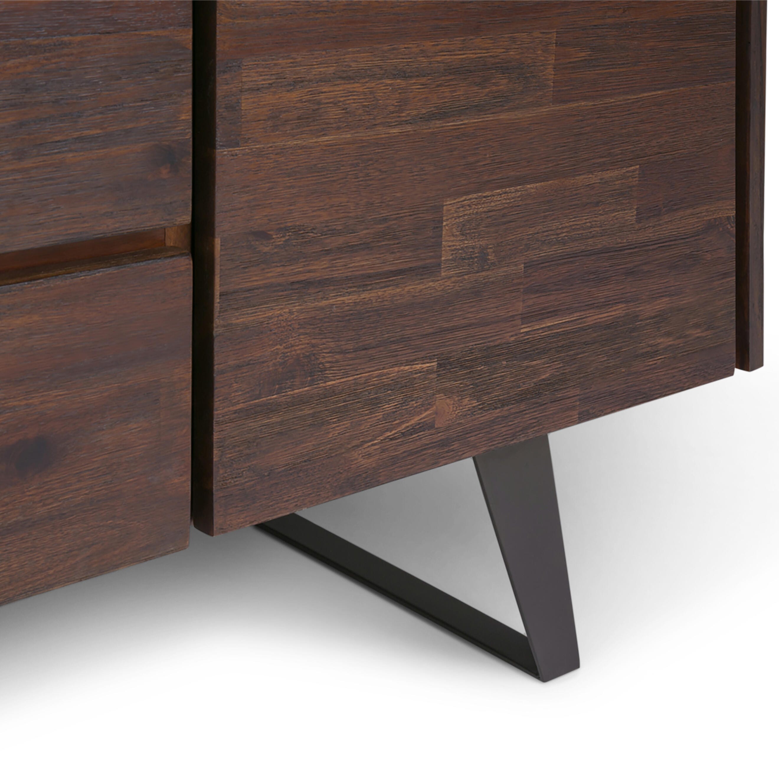 Simpli Home Lowry Sideboard Buffet, Distressed Charcoal Brown, large