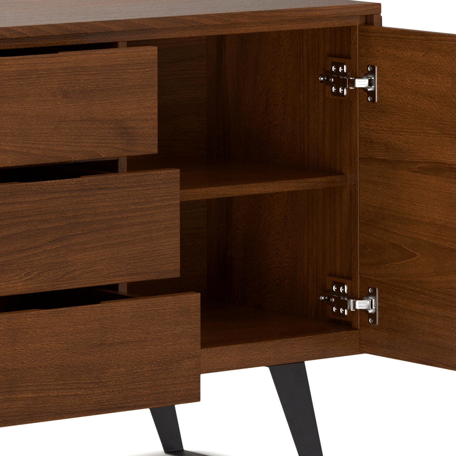 Simpli Home Lowry Sideboard Buffet, Walnut, large