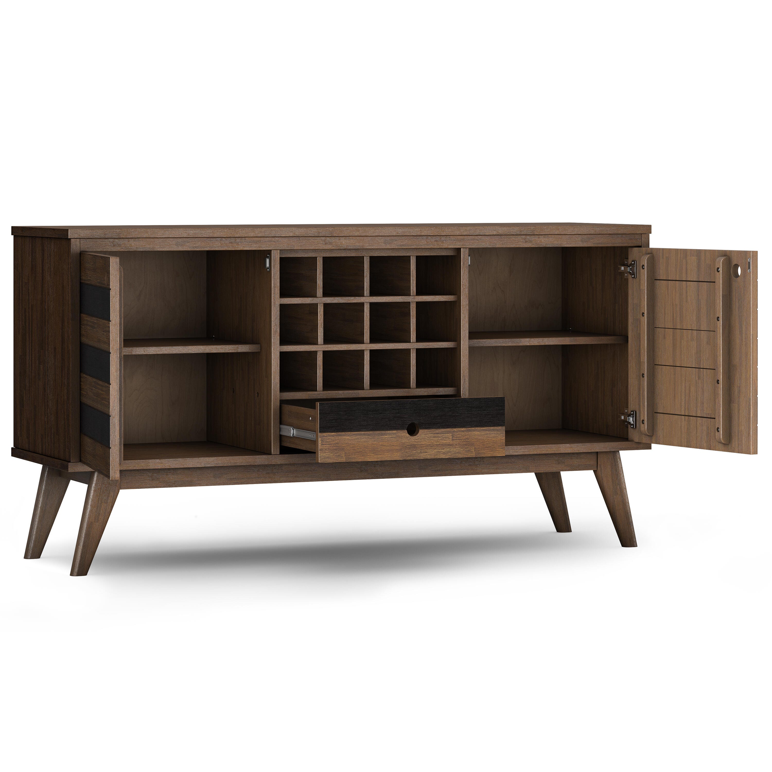 Simpli Home Clarkson Sideboard with Wine Storage, , large