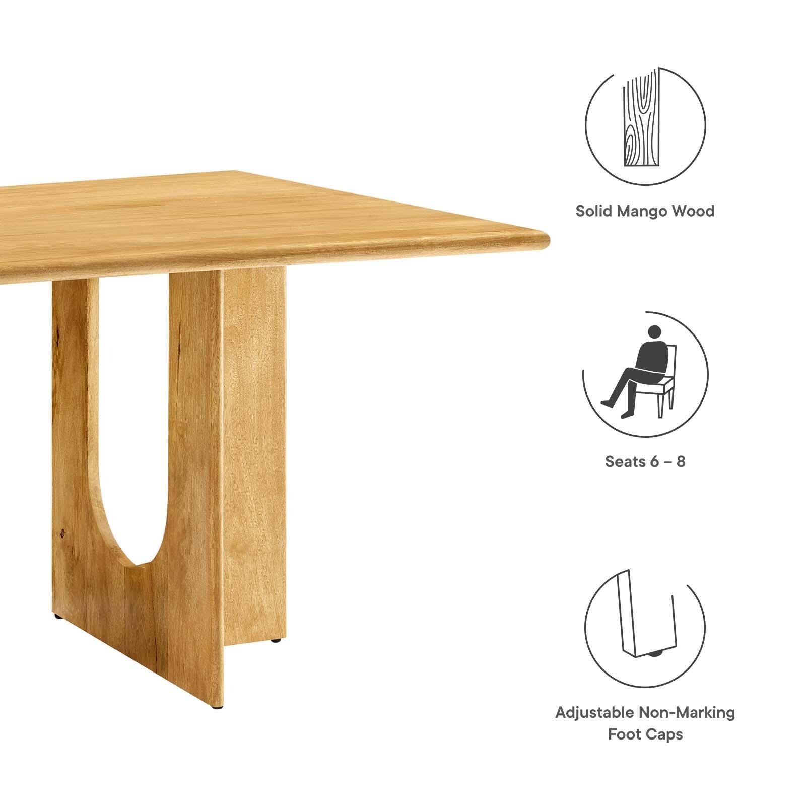 Rivian Rectangular 70" Wood Dining Table, Oak, large