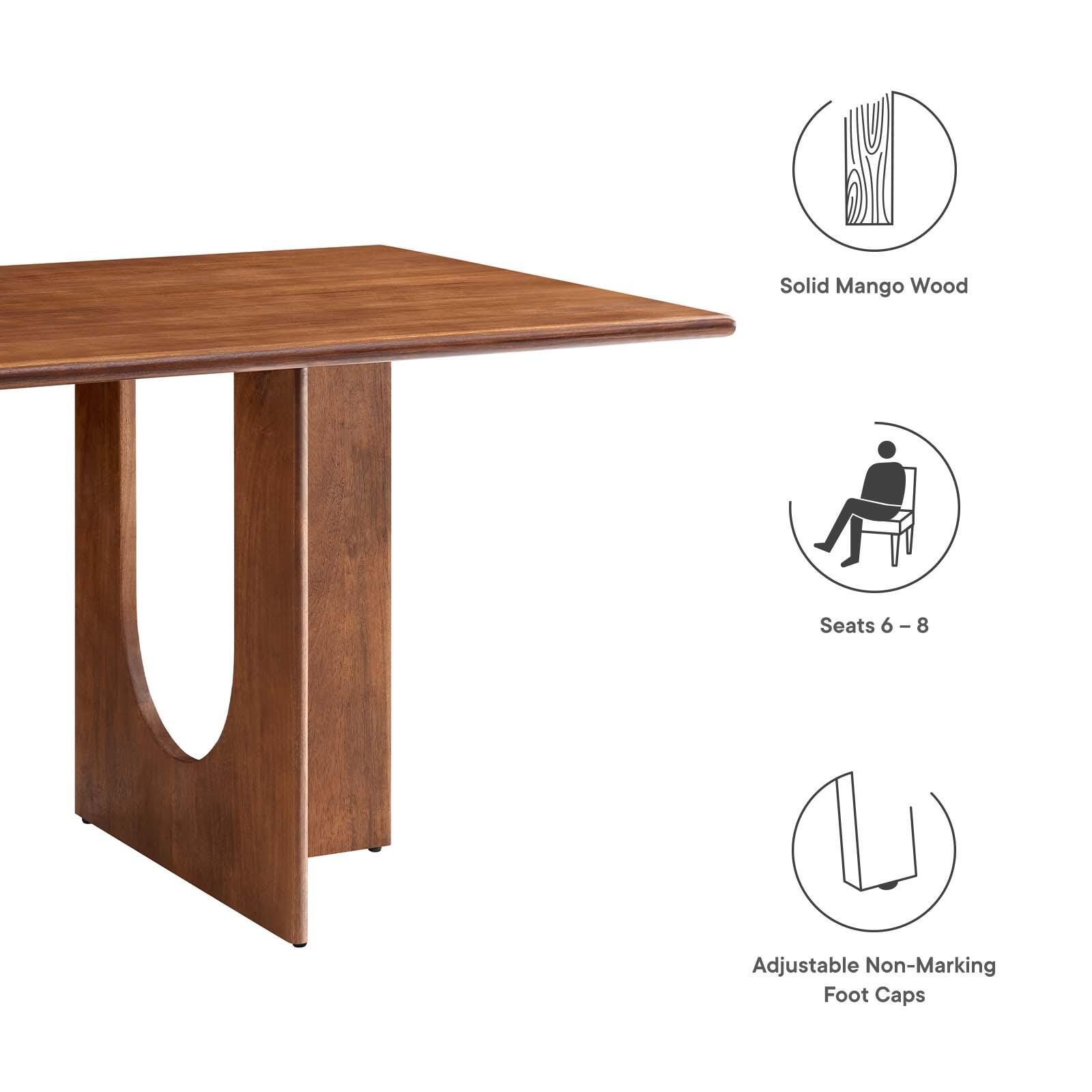 Rivian Rectangular 70" Wood Dining Table, Walnut, large