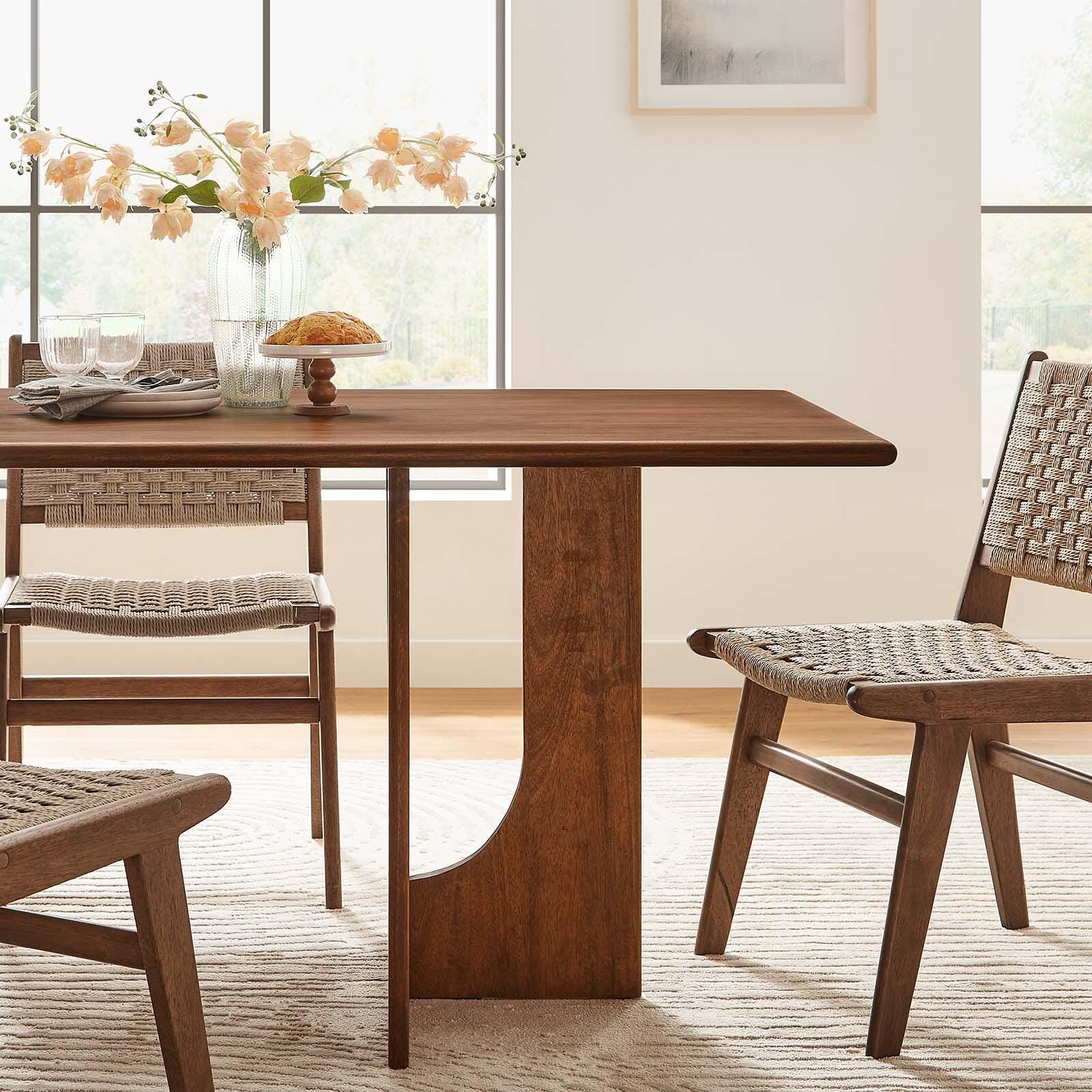 Rivian Rectangular 70" Wood Dining Table, Walnut, large