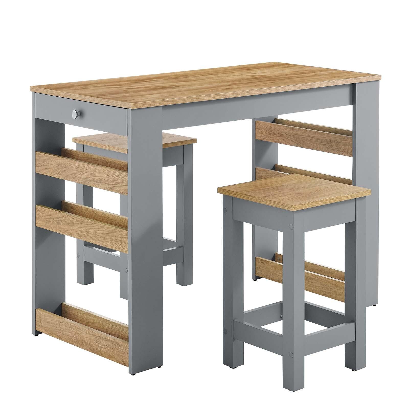 Galley 3-Piece Kitchen Island and Stool Set, , large