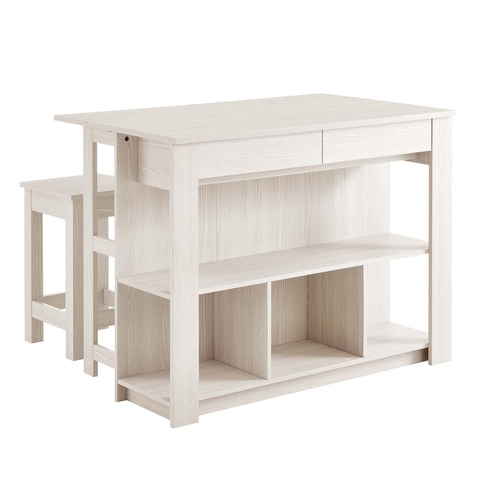 Meadowbrook 3-Piece Kitchen Island and Stool Set, , large