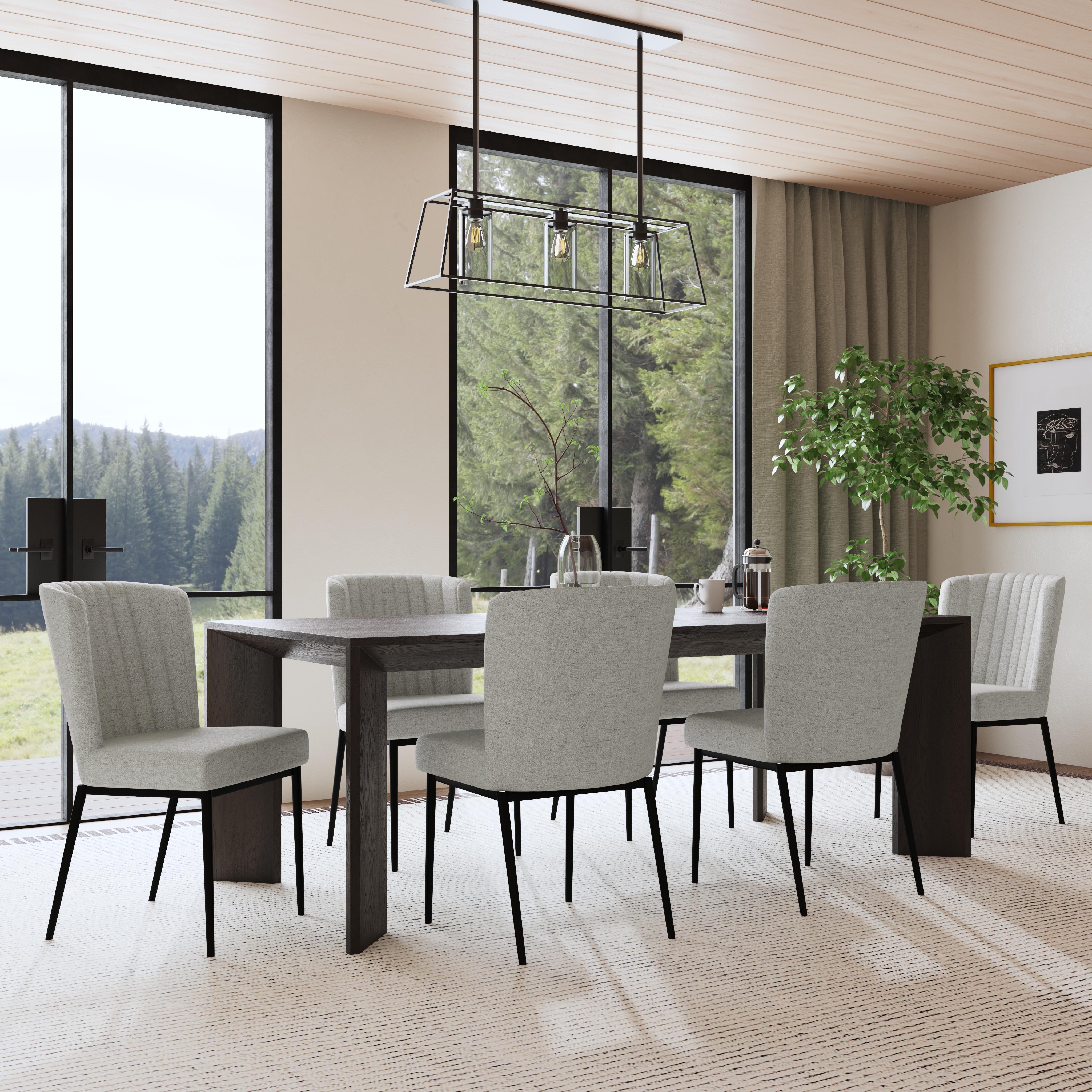 Kinfine USA Inc. HomePop Channel Back Dining Chair Set of 2, , rollover