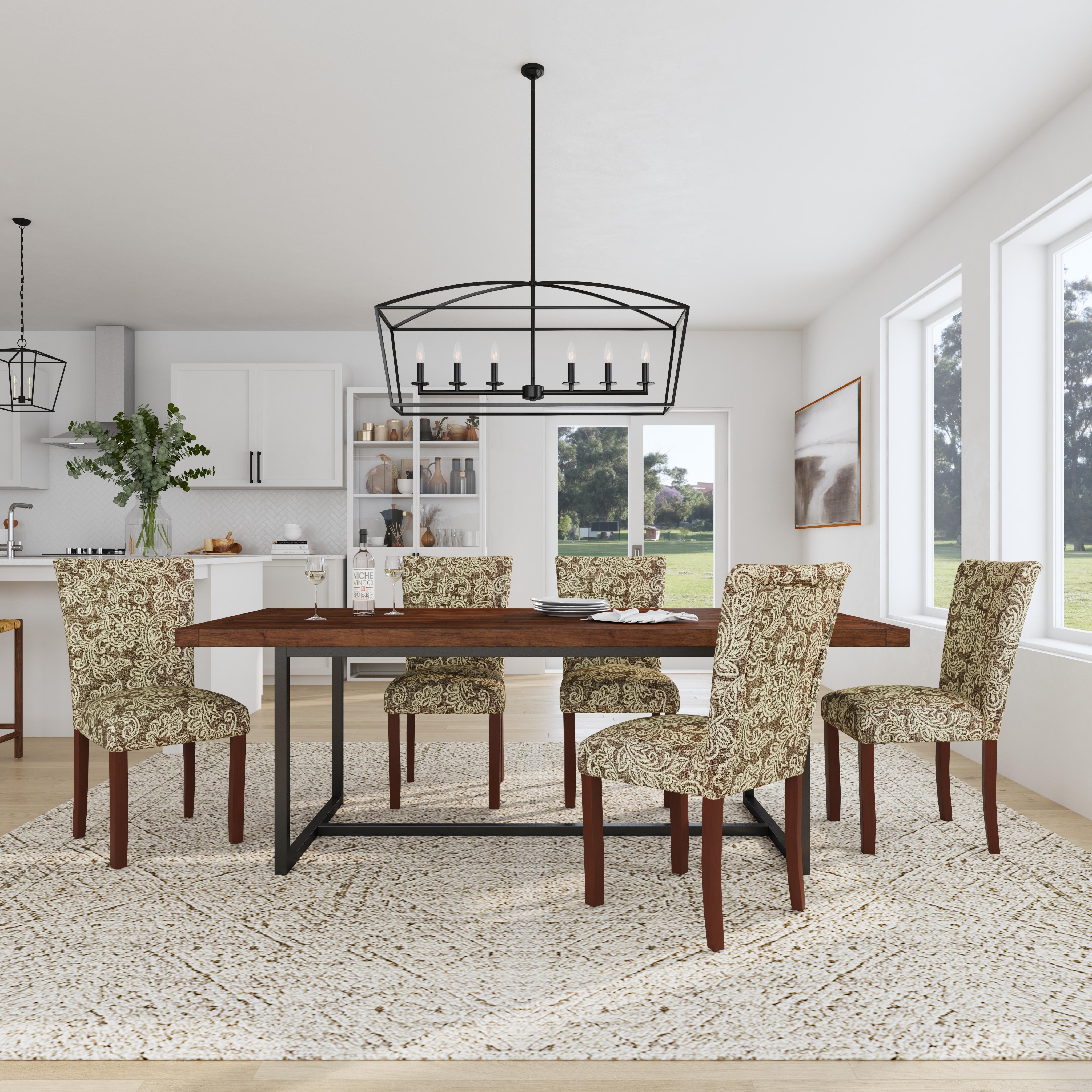 Kinfine USA Inc. HomePop Classic Parsons Dining Chair Set of 2, Brown, rollover