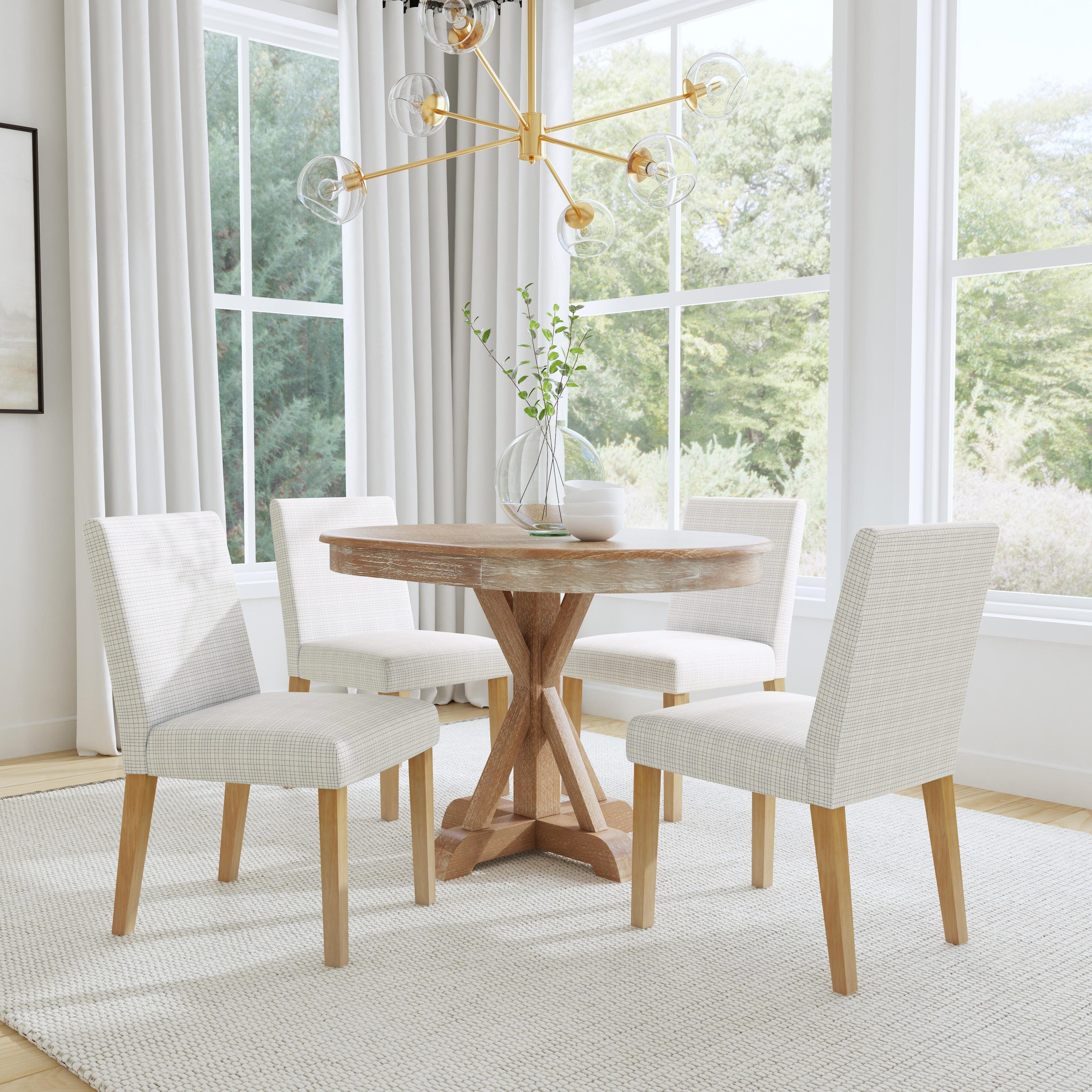 Kinfine USA Inc. HomePop Classic Upholstered Dining Chair, Cream, rollover