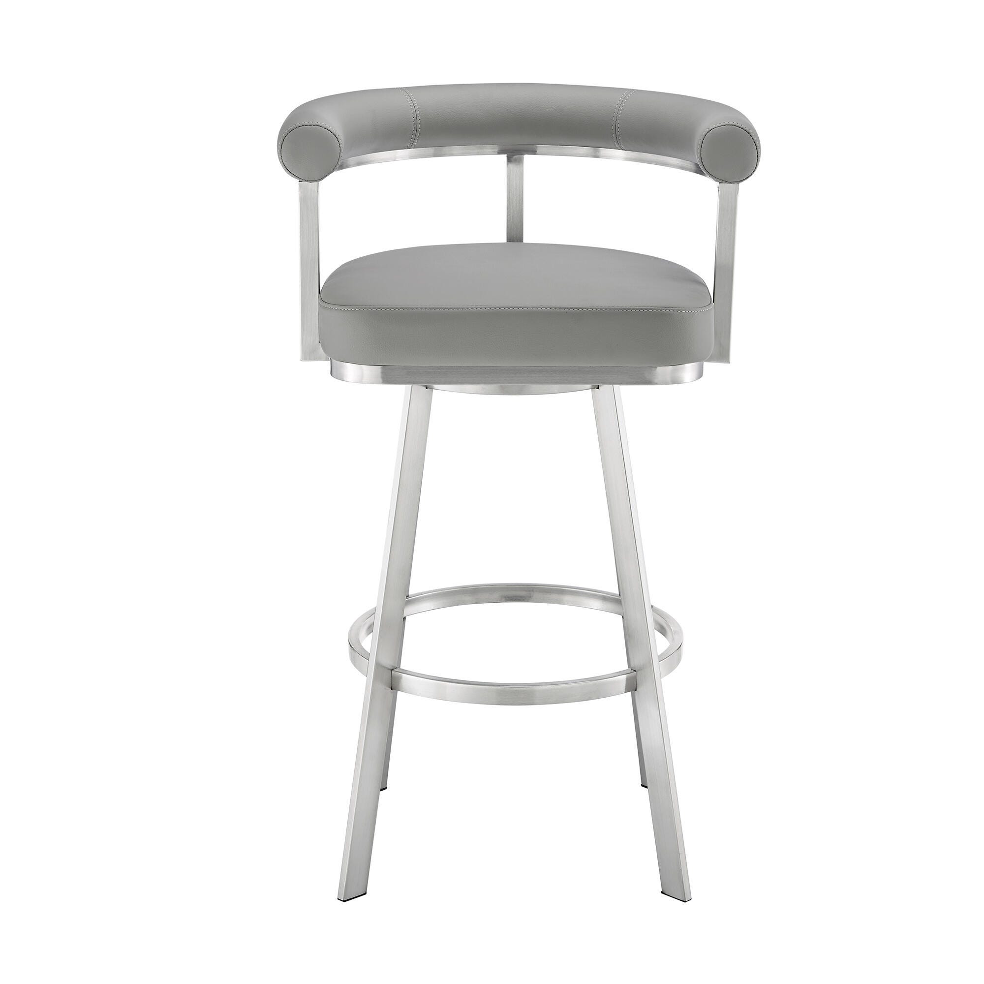 Magnolia Swivel Counter Stool, Gray/Chrome, large