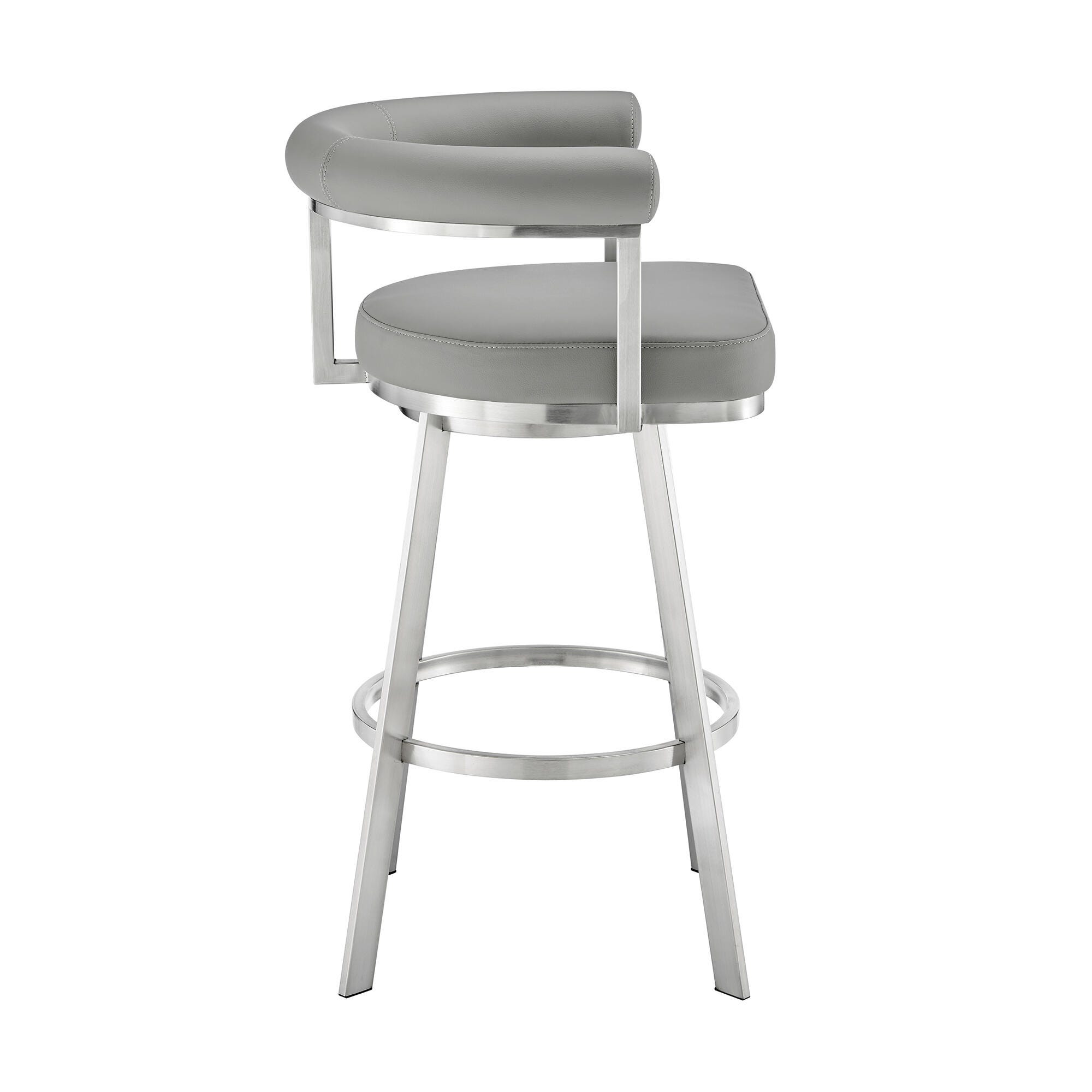 Magnolia Swivel Counter Stool, Gray/Chrome, large