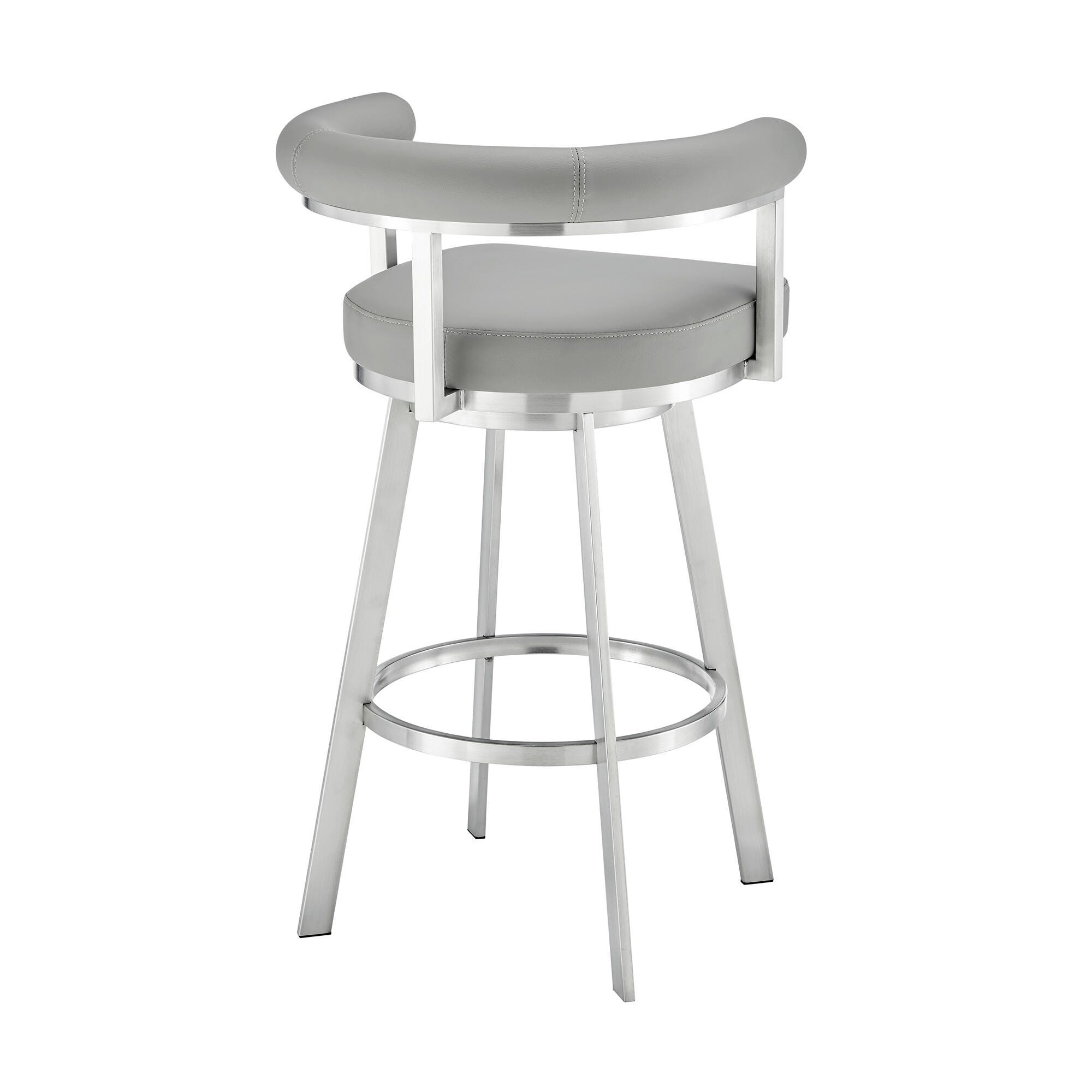 Magnolia Swivel Counter Stool, Gray/Chrome, large
