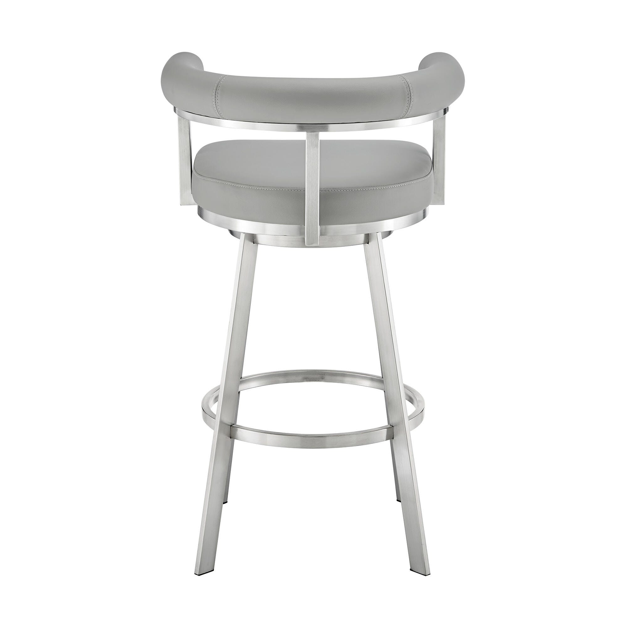 Magnolia Swivel Counter Stool, Gray/Chrome, large