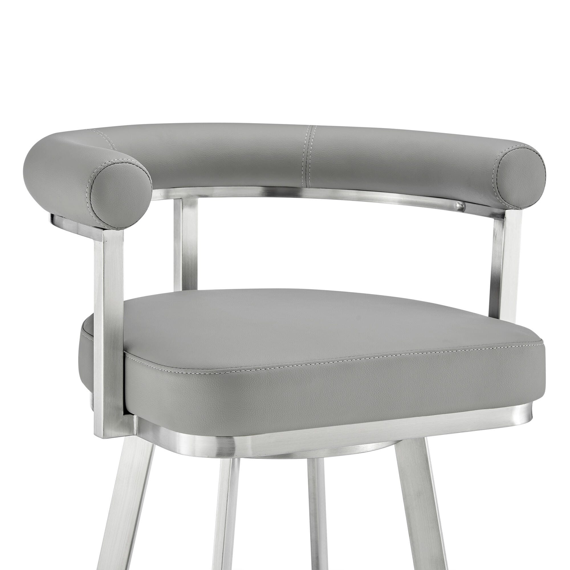 Magnolia Swivel Counter Stool, Gray/Chrome, large