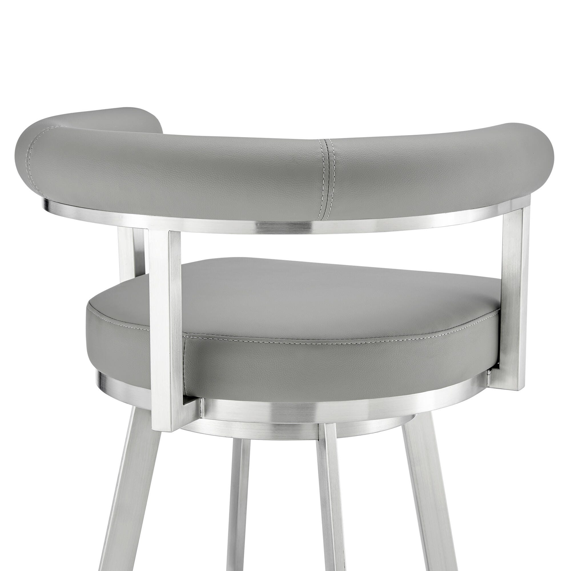 Magnolia Swivel Counter Stool, Gray/Chrome, large