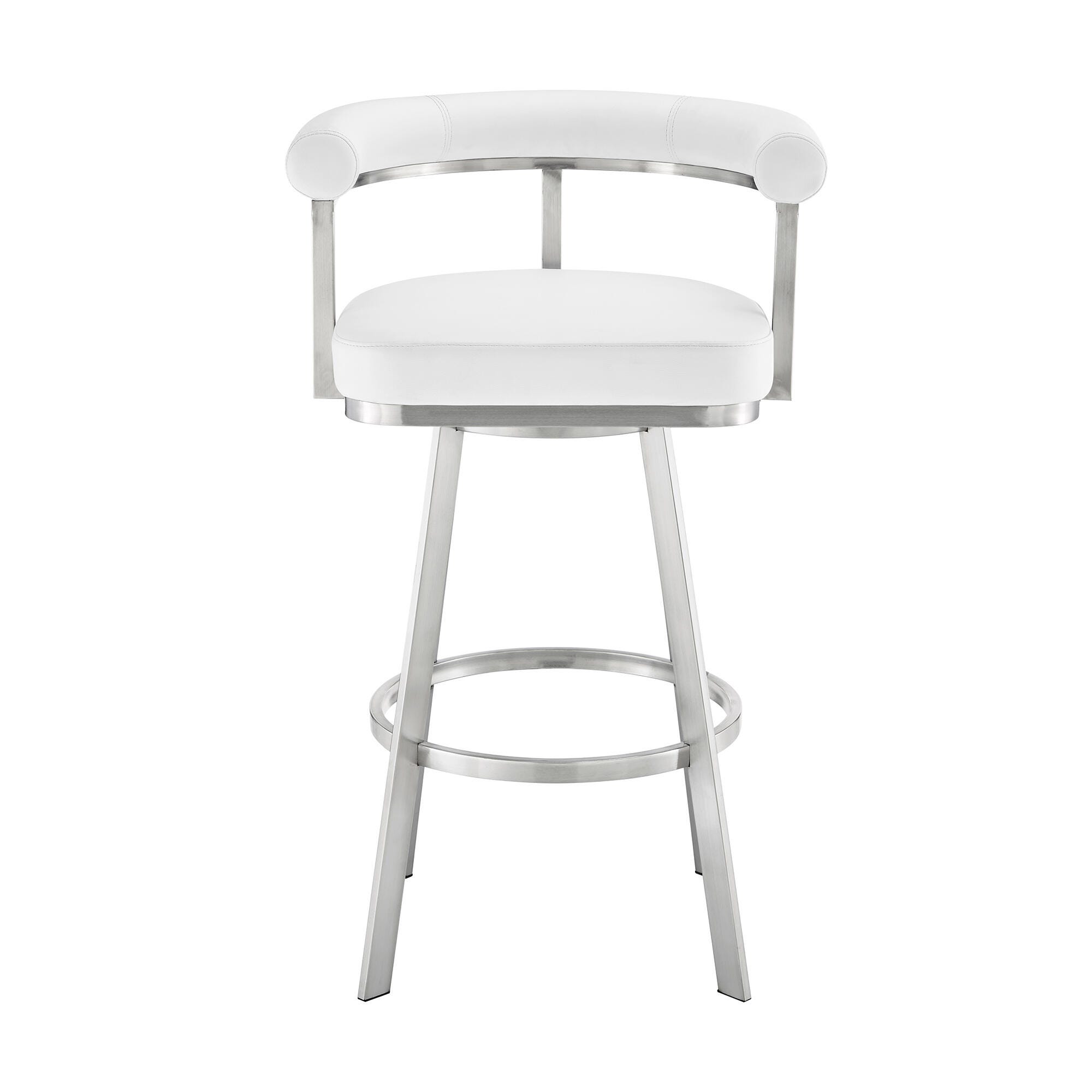 Magnolia Swivel Counter Stool, White/Chrome, large