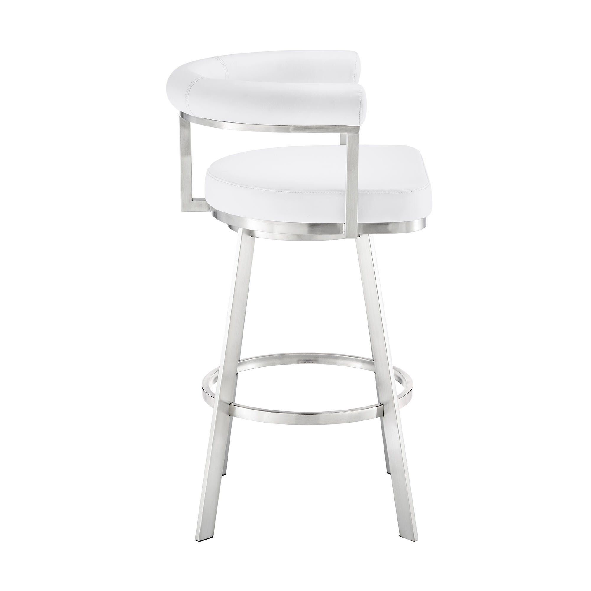 Magnolia Swivel Counter Stool, White/Chrome, large