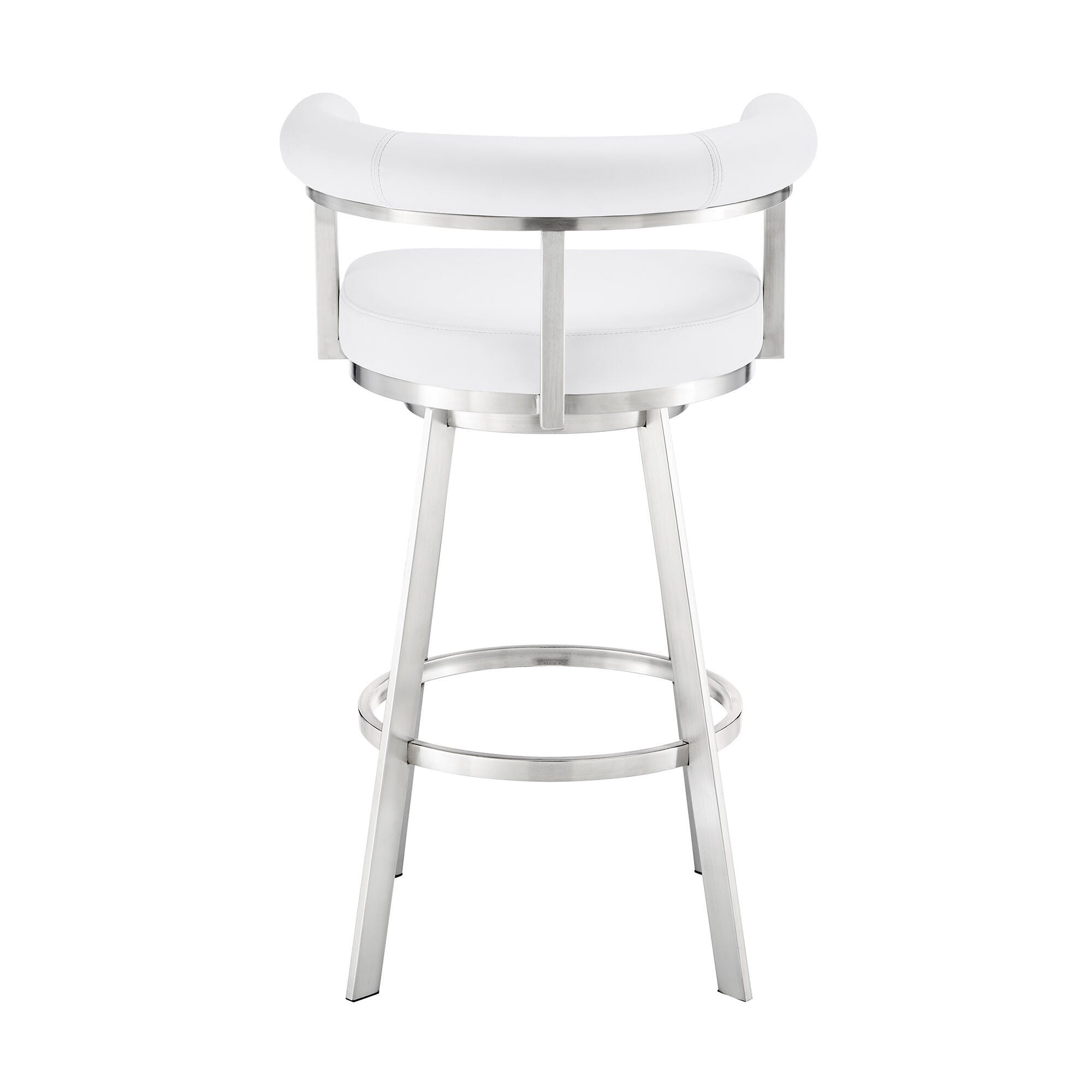 Magnolia Swivel Counter Stool, White/Chrome, large