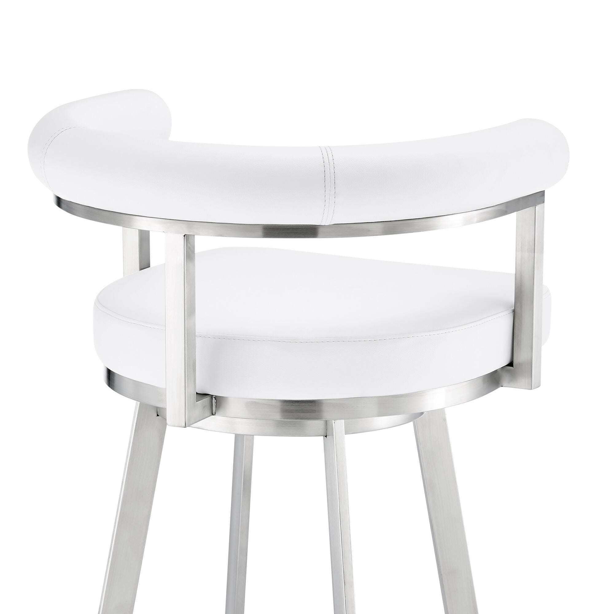 Magnolia Swivel Bar Stool, White/Chrome, large