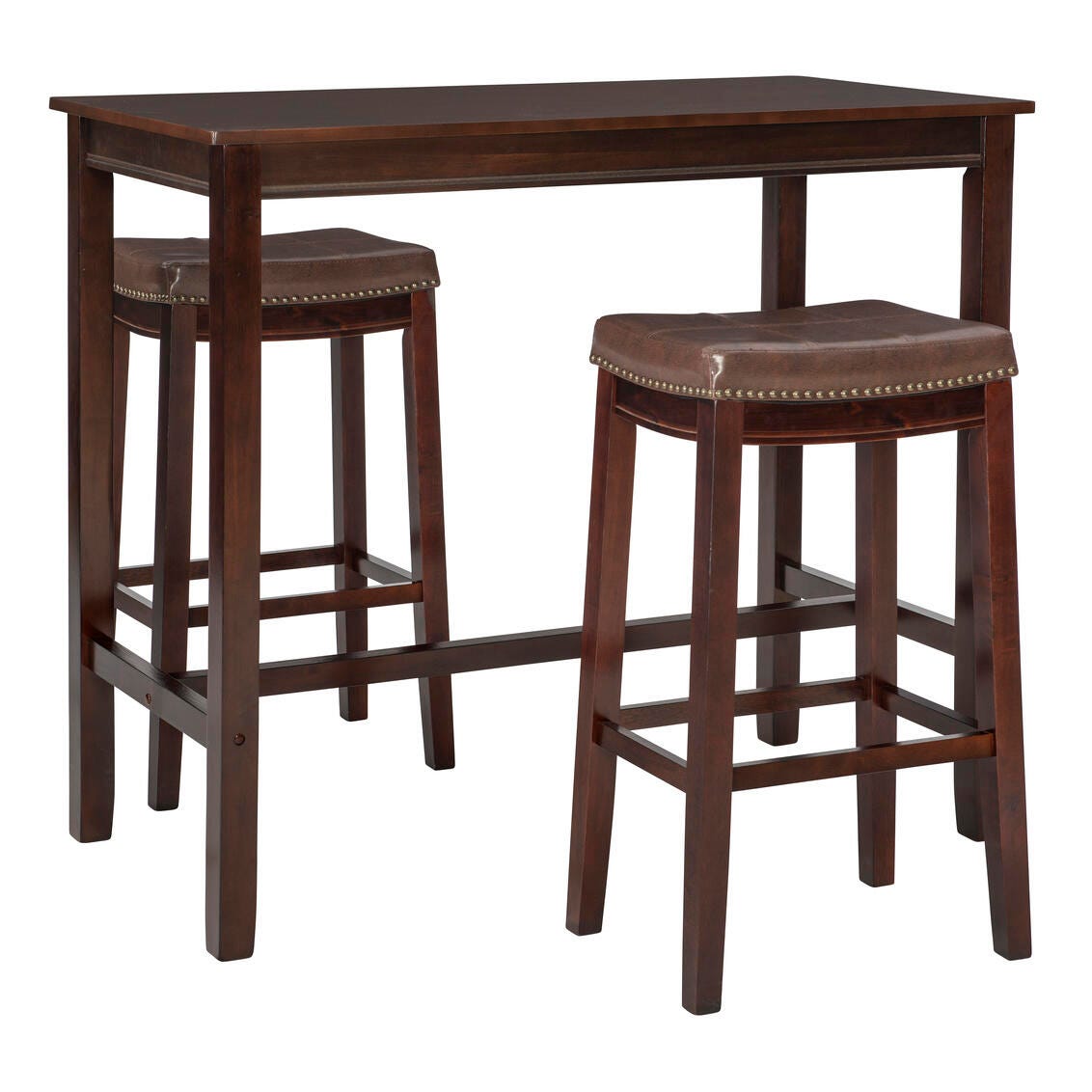 Linon Claridge Three Piece Bar Set, Brown, large