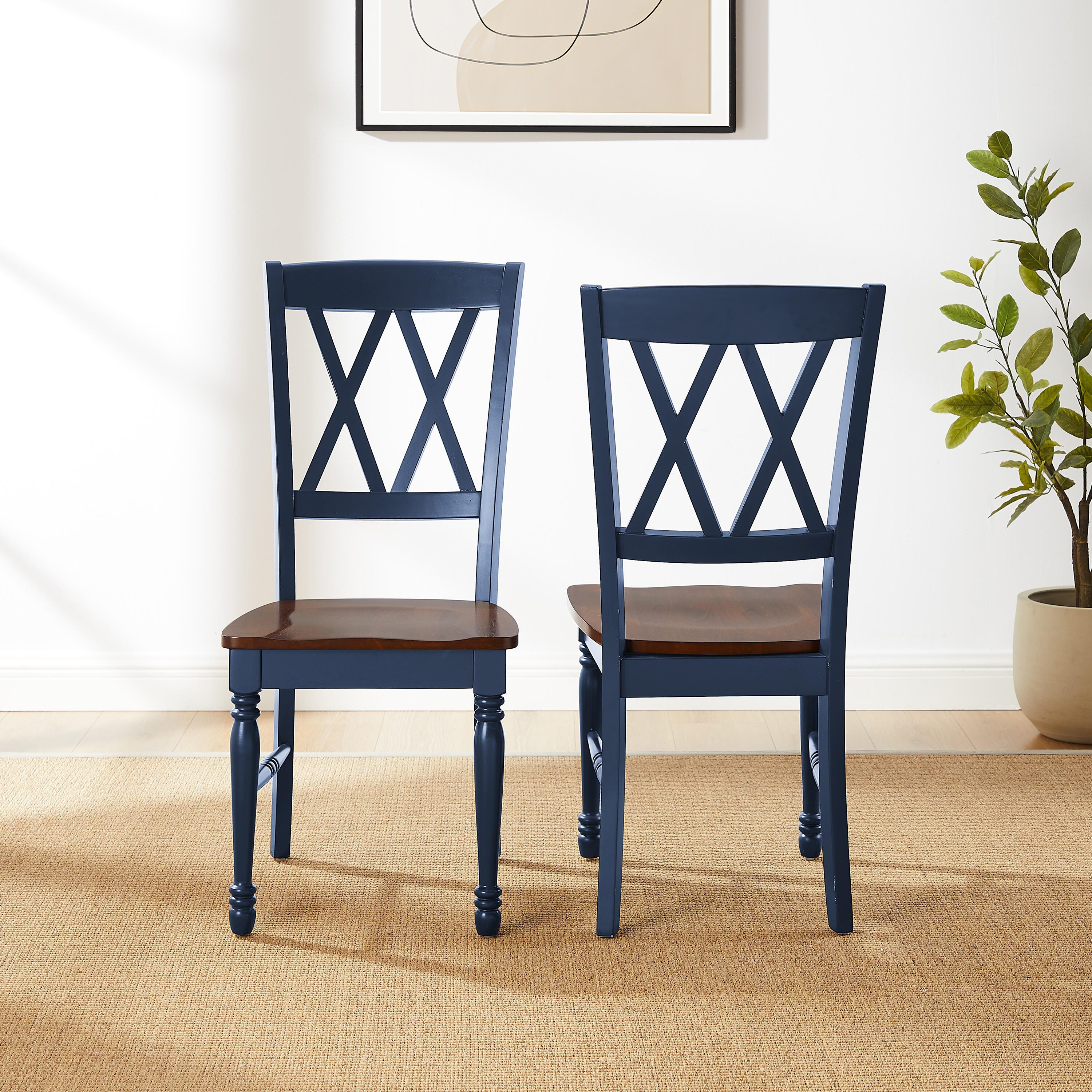 Crosley Furniture Shelby Dining Chair (Set of 2), Navy, large
