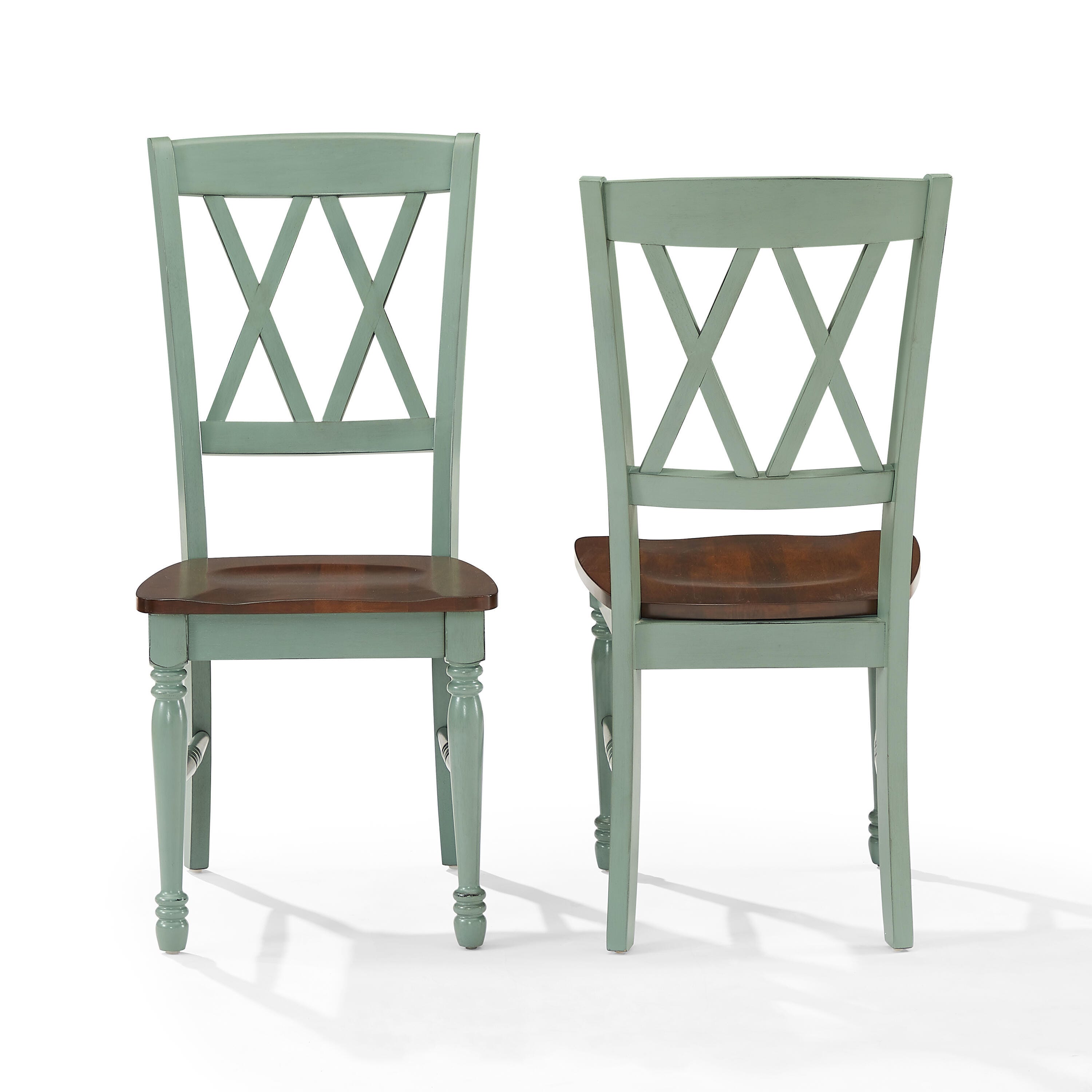 Crosley Furniture Shelby Dining Chair (Set of 2), Distressed Teal, large