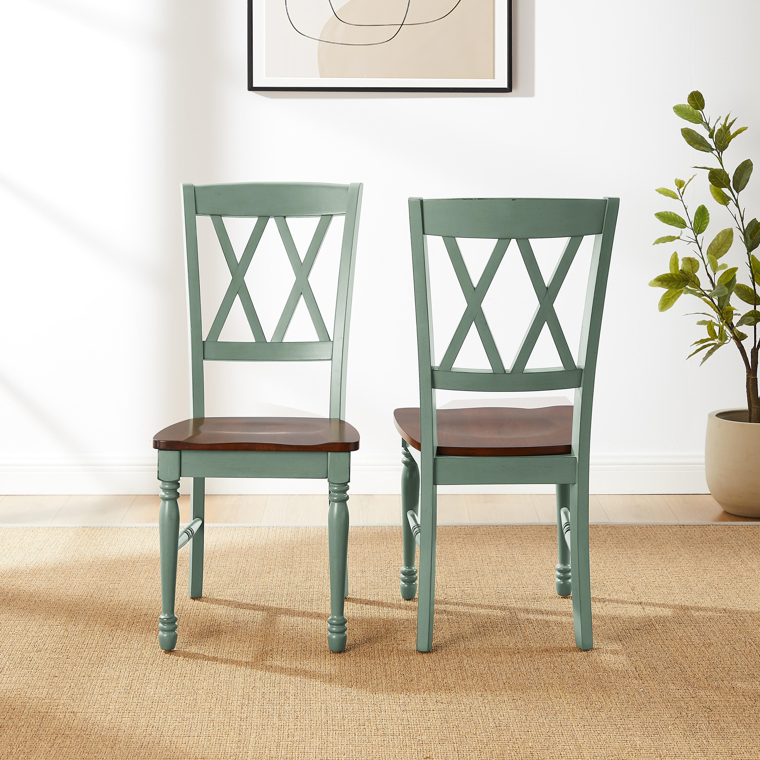 Crosley Furniture Shelby Dining Chair (Set of 2), Distressed Teal, large