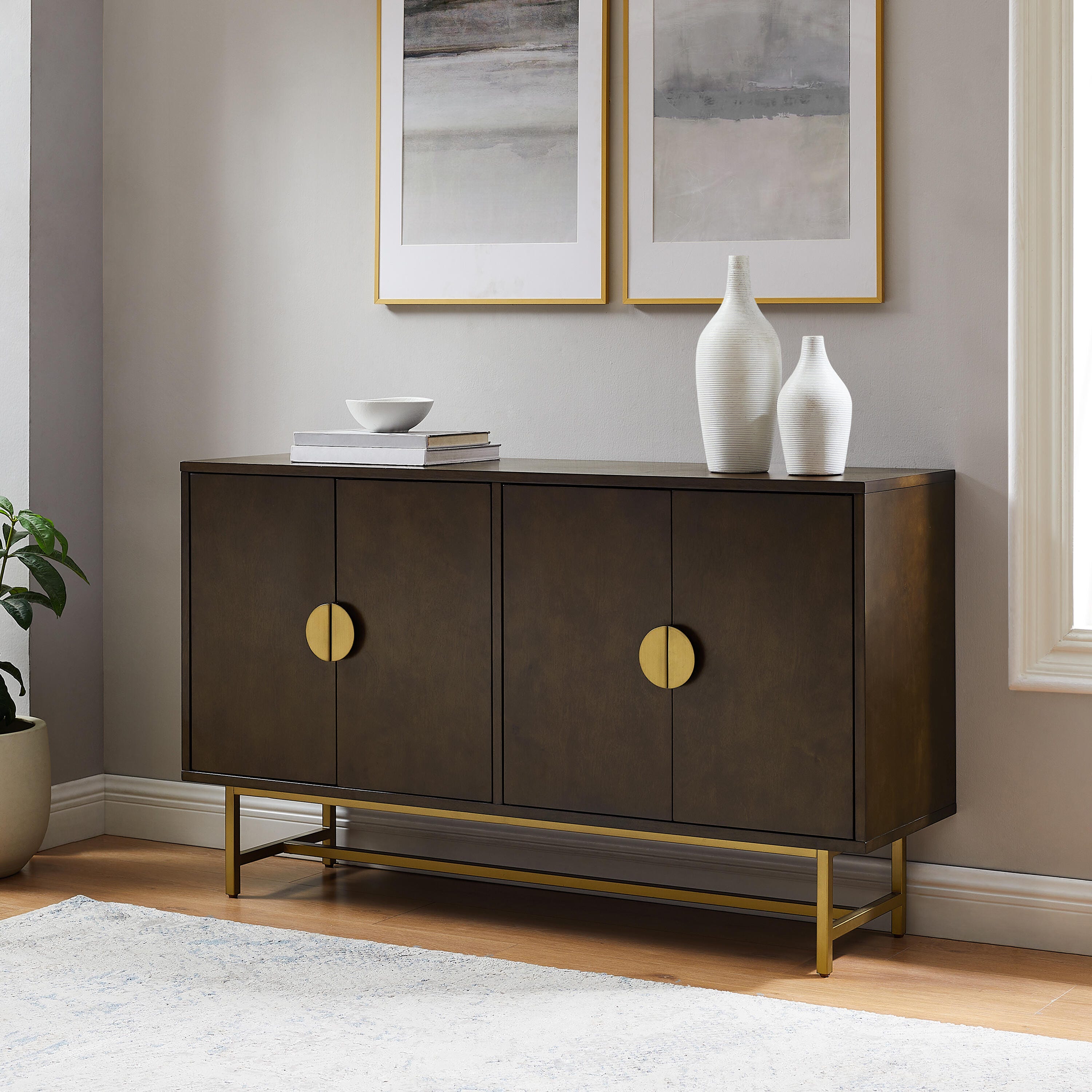 Crosley Furniture Blair Sideboard, Dark Brown, rollover