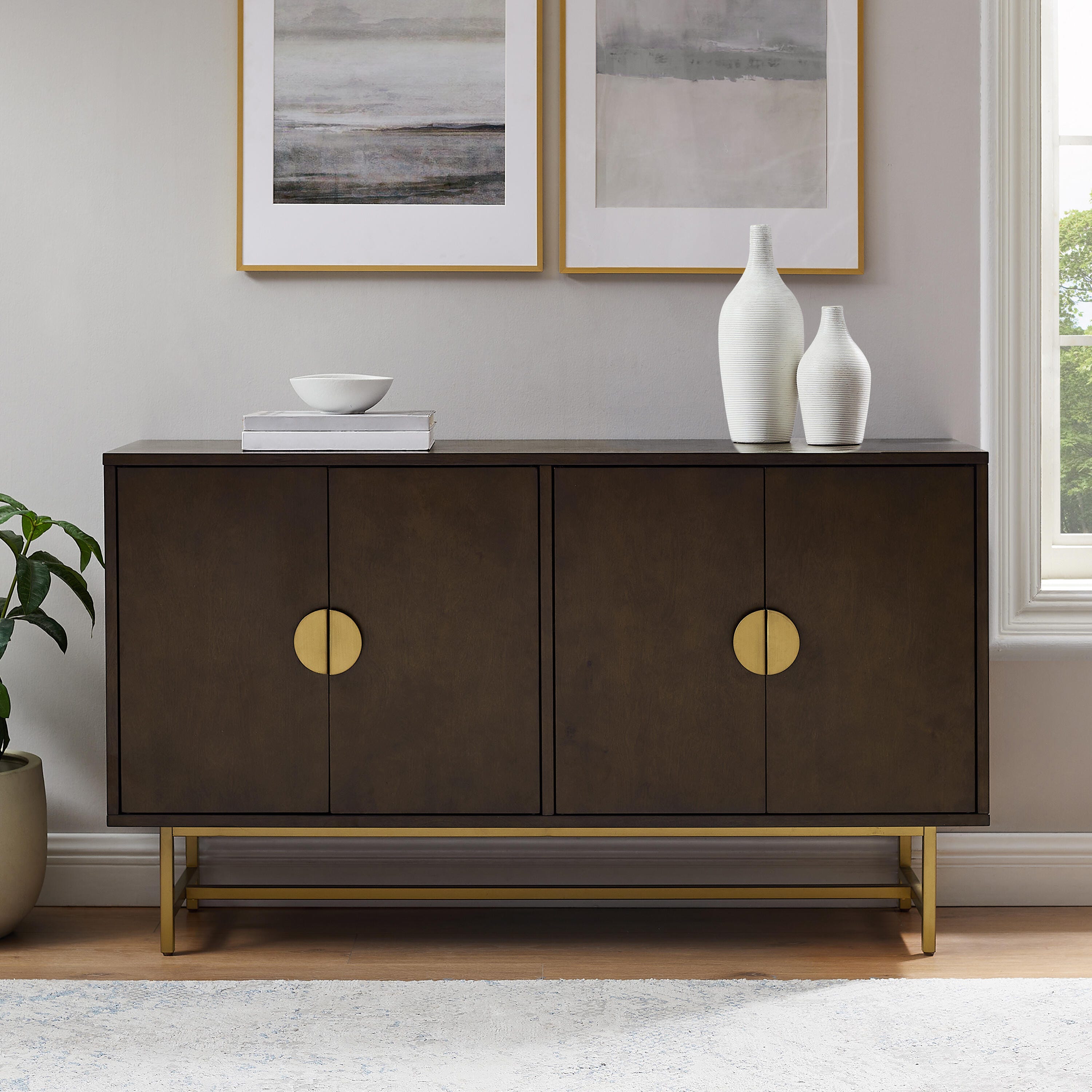 Crosley Furniture Blair Sideboard, Dark Brown, large