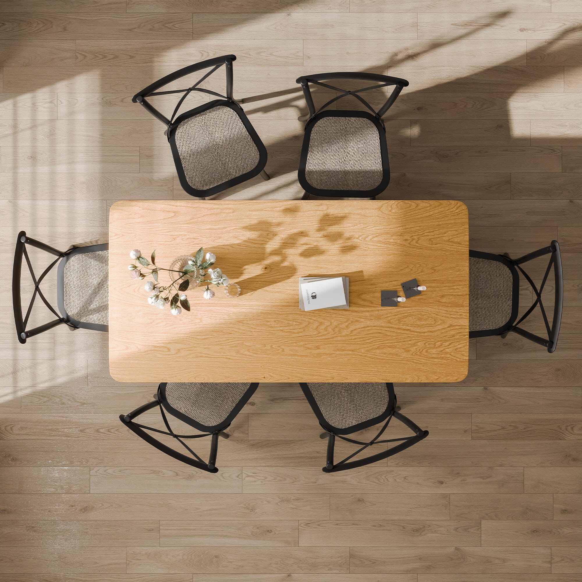 Neutypechic Ambience Rectangular Dining Table, Oak, large