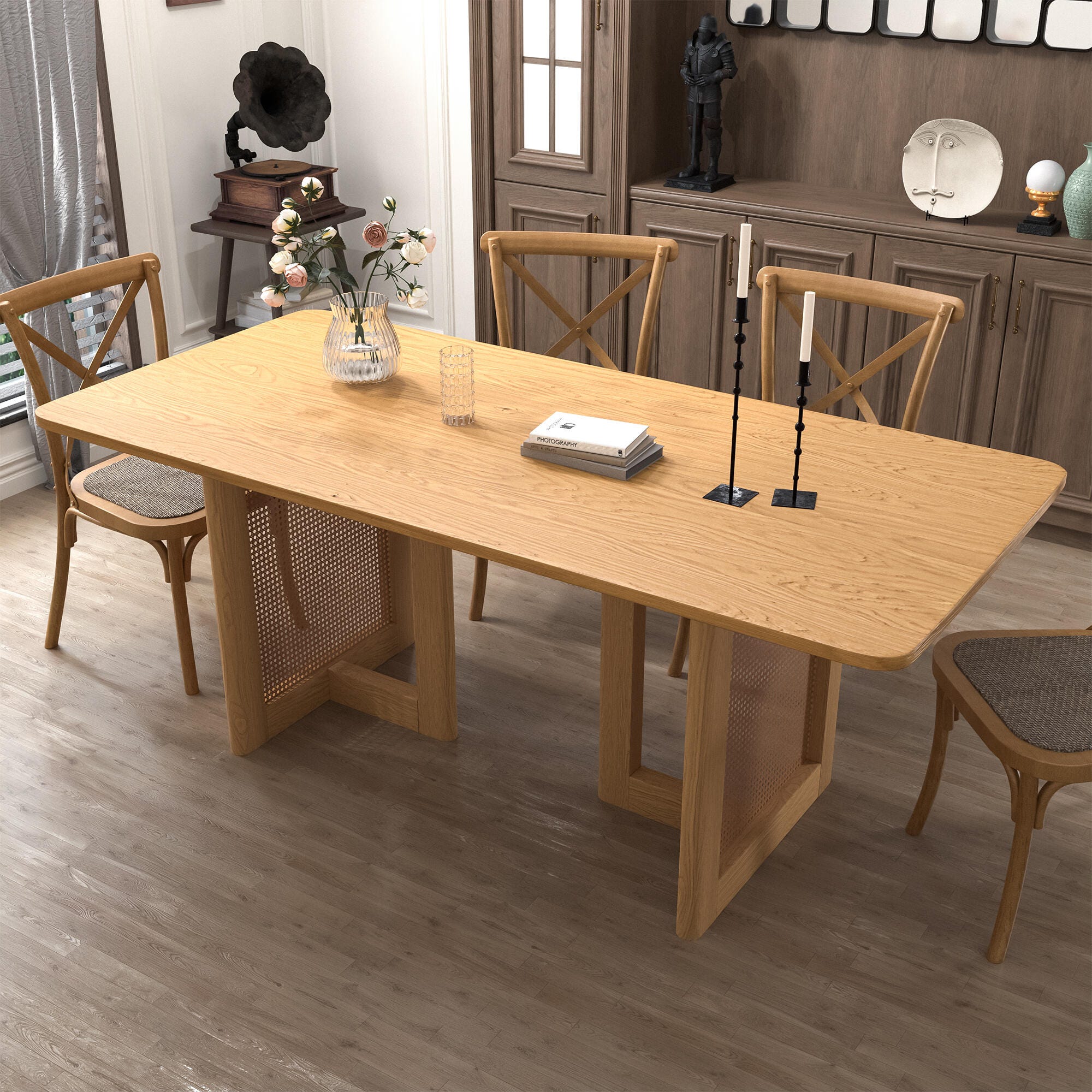 Neutypechic Ambience Rectangular Dining Table, Oak, large
