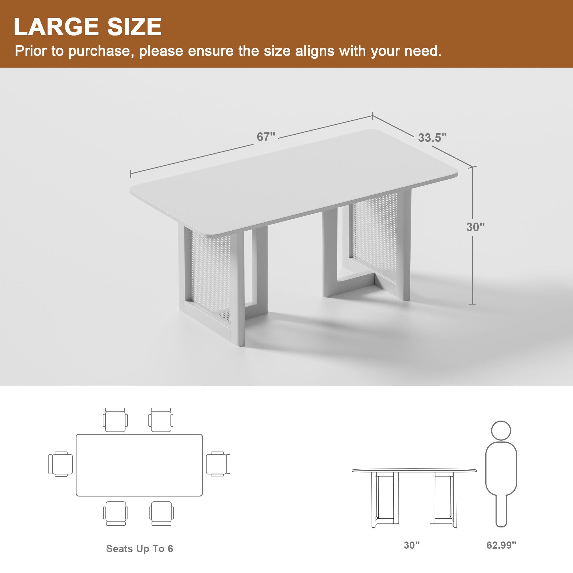 Neutypechic Ambience Rectangular Dining Table, Oak, large