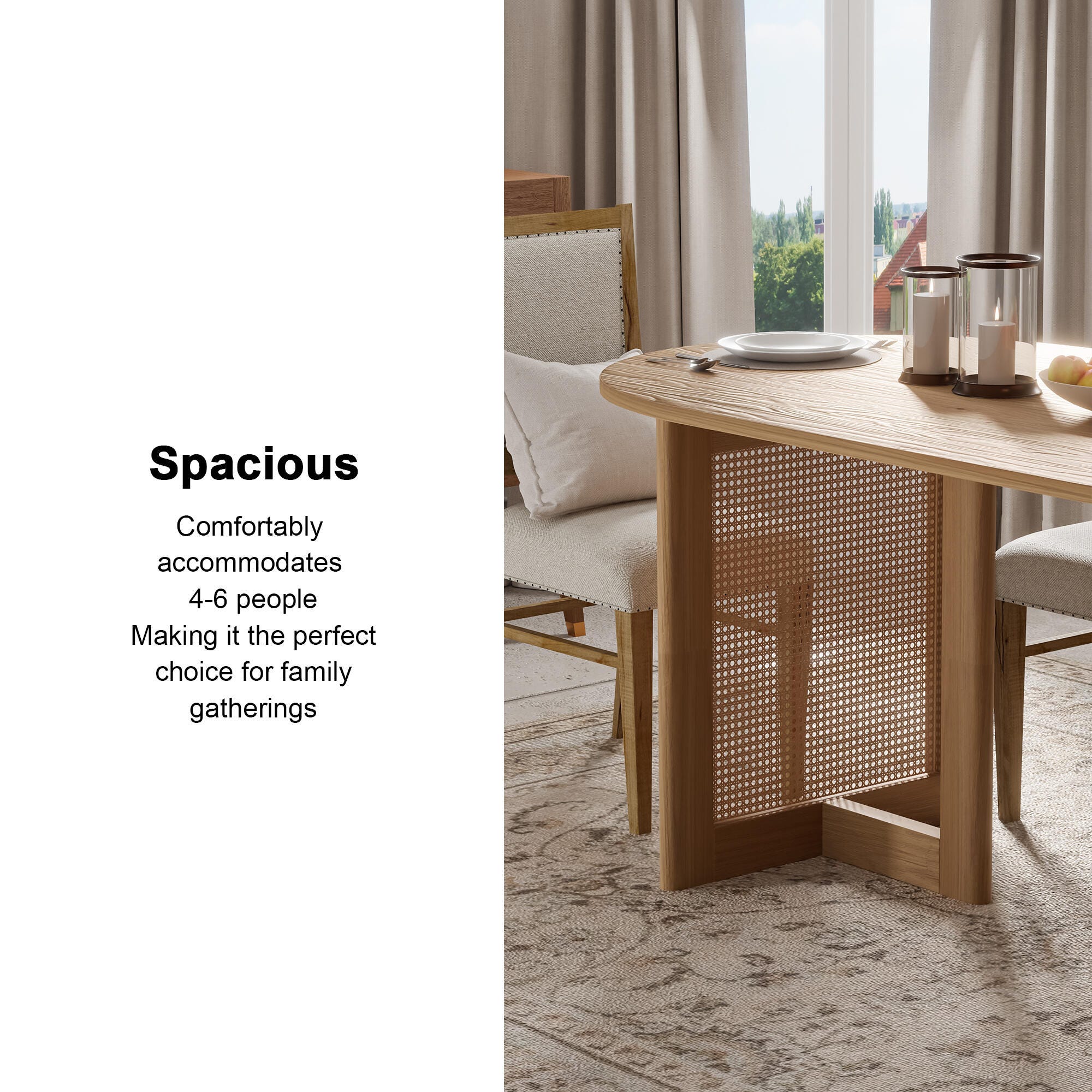 Neutypechic Ambience Dining Table, Oak, large