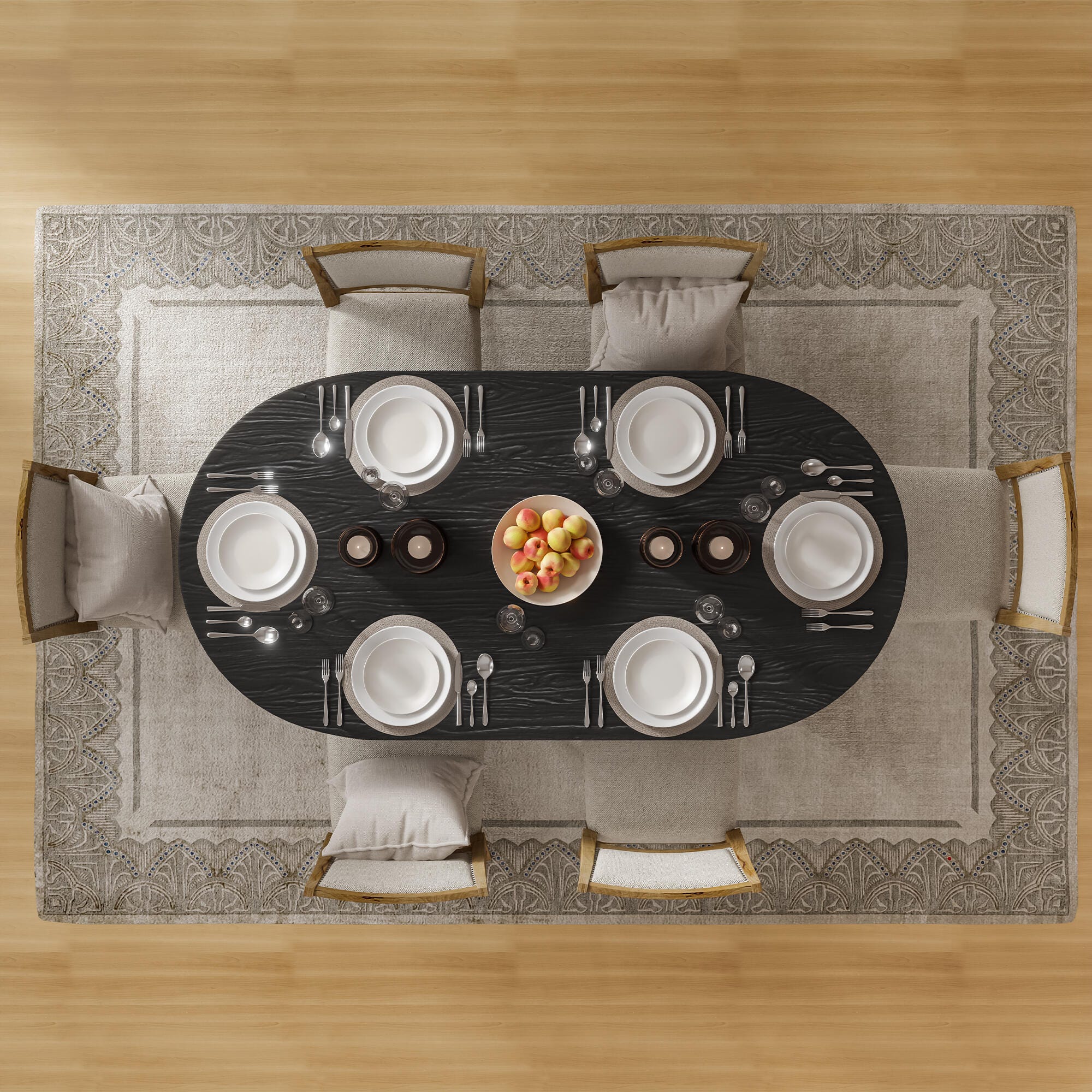 Neutypechic Ambience Dining Table, Black, large