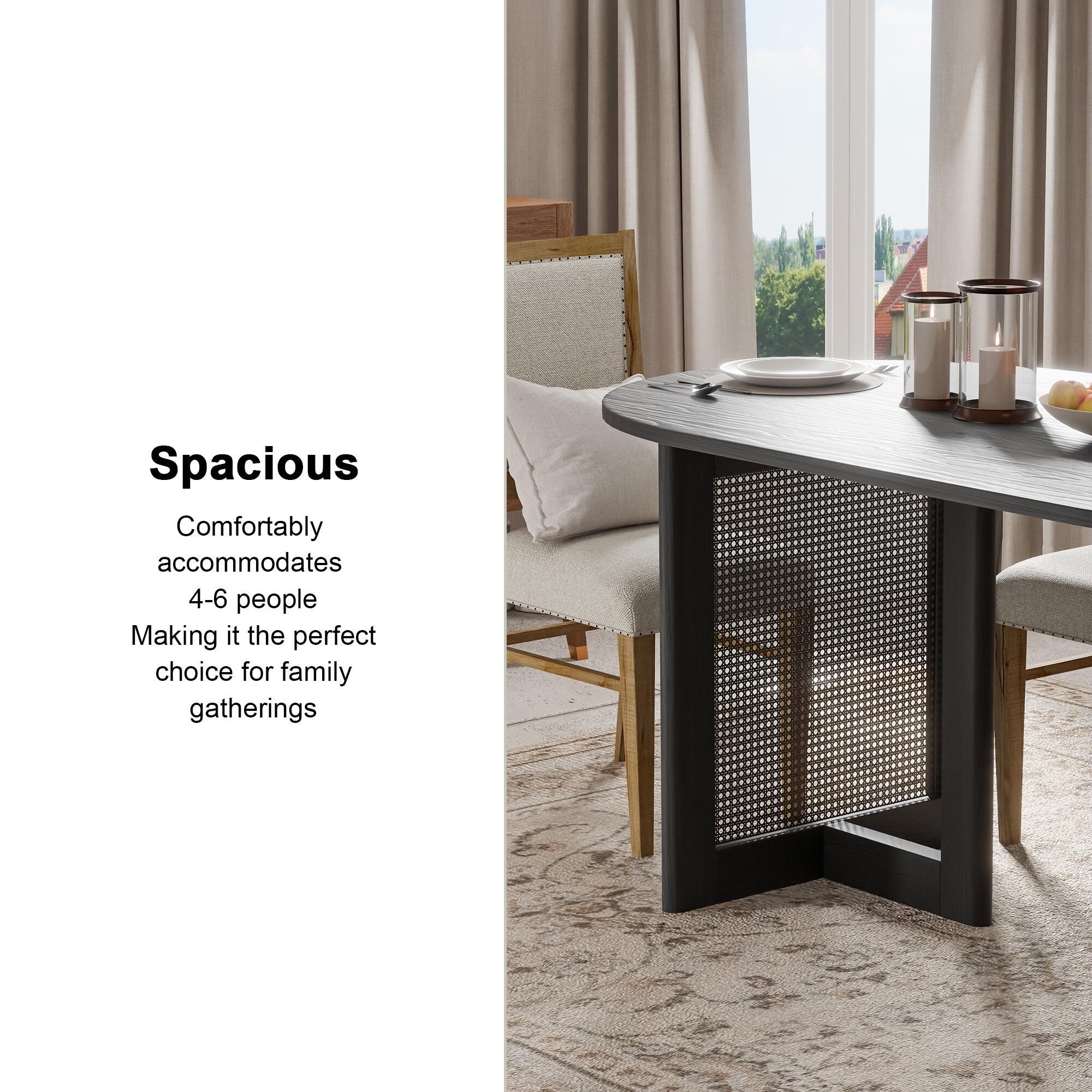 Neutypechic Ambience Dining Table, Black, large