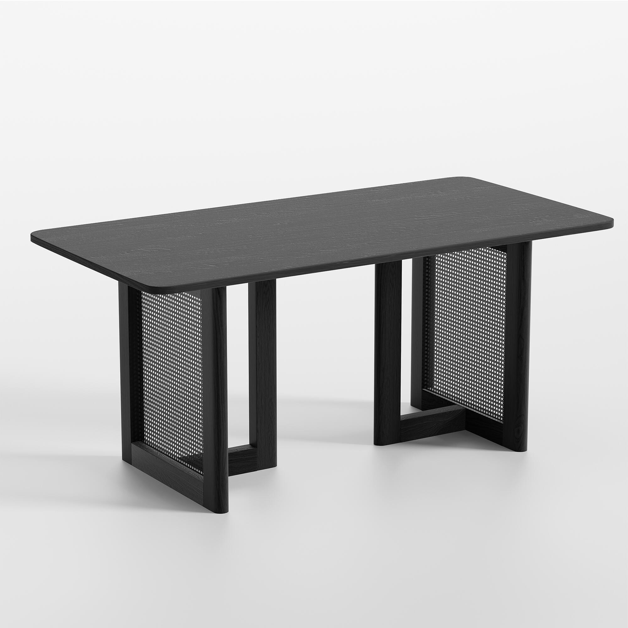 Neutypechic Ambience Rectangular Dining Table, Black, large