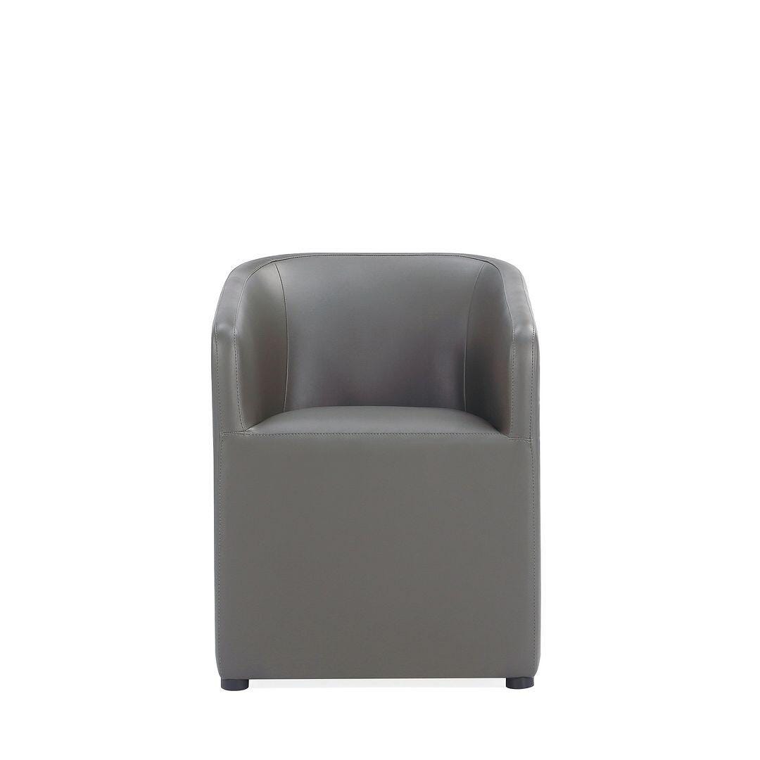 Manhattan Comfort Anna Upholstered Dining Armchair, Pewter, large