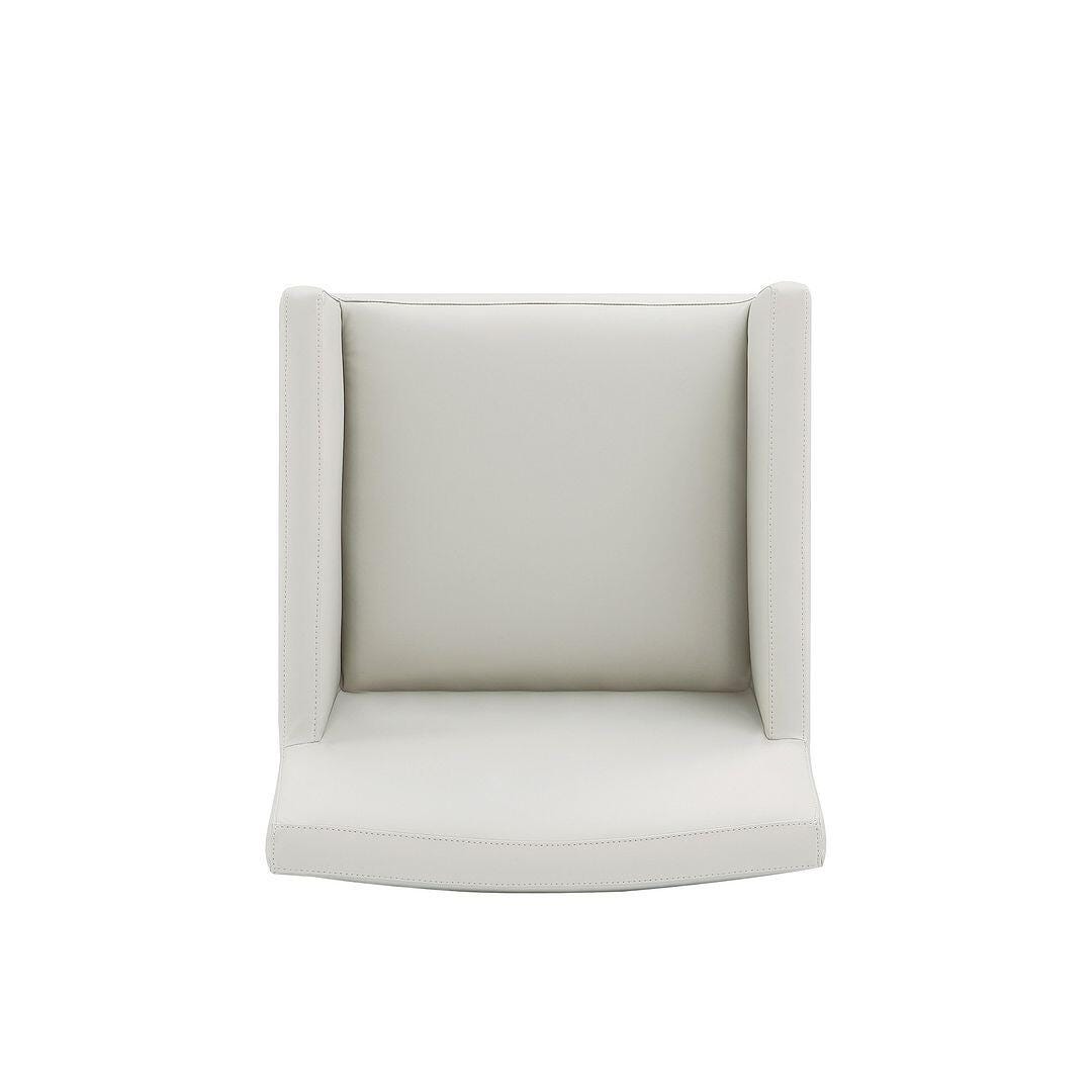 Manhattan Comfort Anna Upholstered Dining Armchair, Stone Gray, large