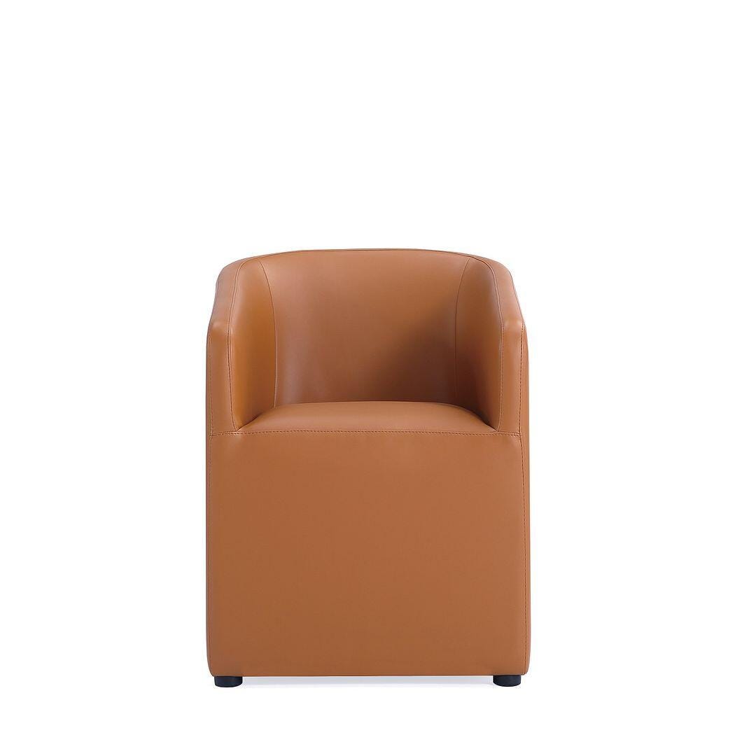Manhattan Comfort Anna Upholstered Dining Armchair, Saddle, large