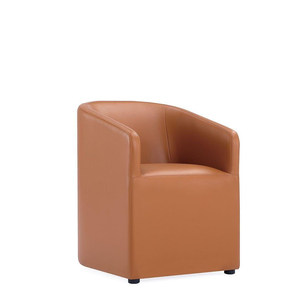 Manhattan Comfort Anna Upholstered Dining Armchair, Saddle, large