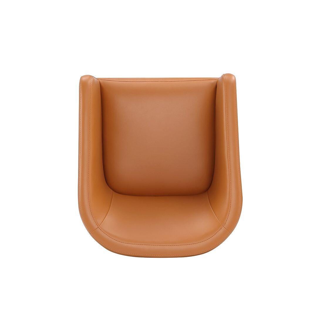 Manhattan Comfort Anna Upholstered Dining Armchair, Saddle, large