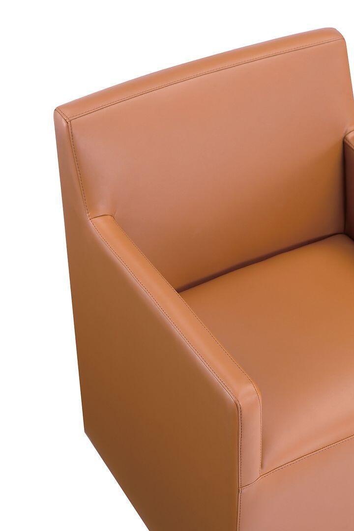 Manhattan Comfort Anna Upholstered Dining Armchair, Saddle, large