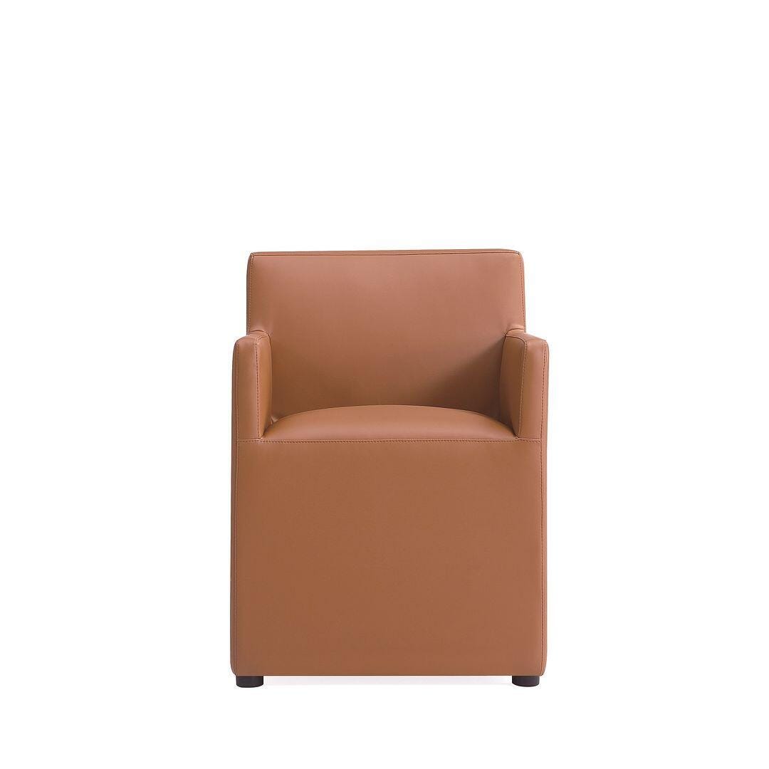 Manhattan Comfort Anna Upholstered Dining Armchair, Saddle, large