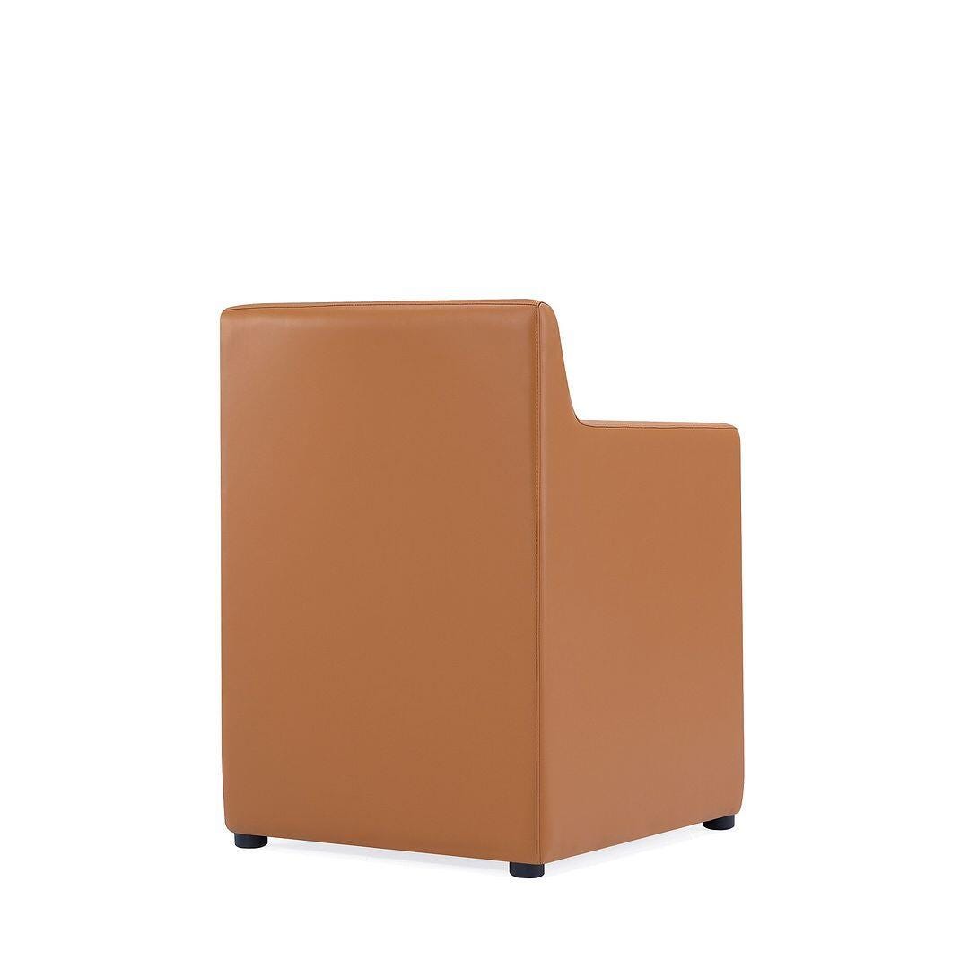 Manhattan Comfort Anna Upholstered Dining Armchair, Saddle, large