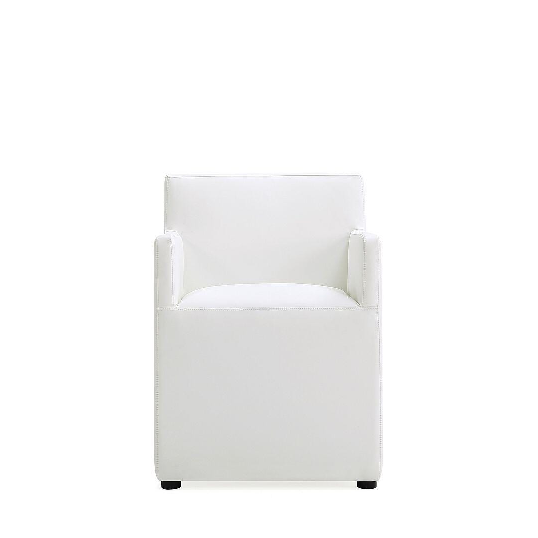 Manhattan Comfort Anna Upholstered Dining Armchair, Cream, large