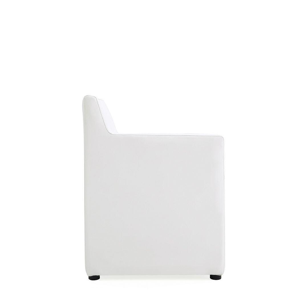 Manhattan Comfort Anna Upholstered Dining Armchair, Cream, large