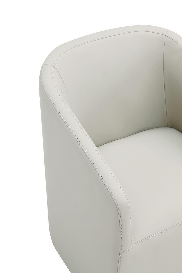 Manhattan Comfort Anna Upholstered Dining Armchair, Stone Gray, large