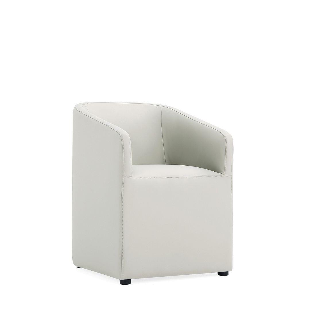 Manhattan Comfort Anna Upholstered Dining Armchair, Stone Gray, large
