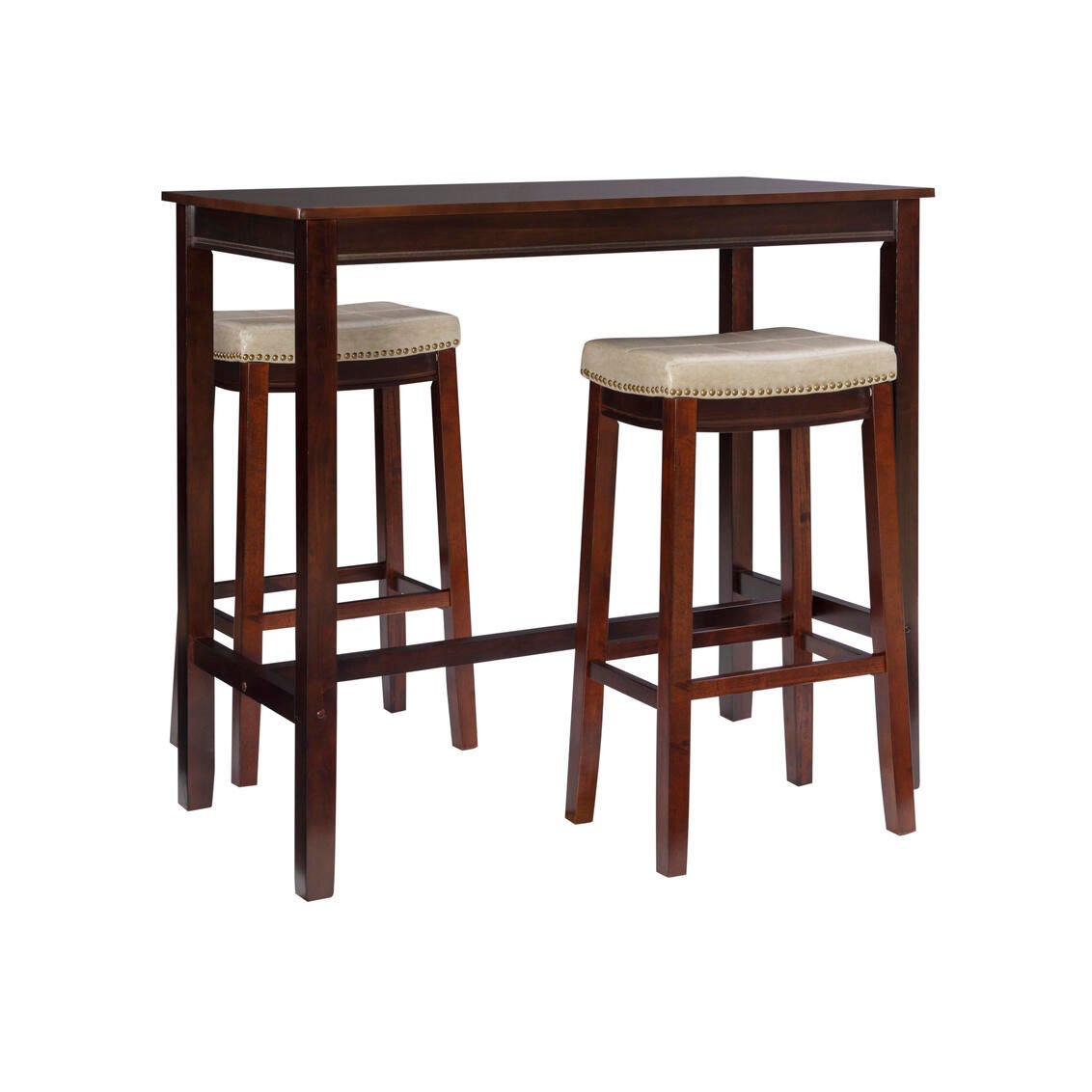 Linon Claridge Three Piece Bar Set, Tan, large