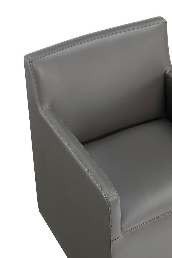 Manhattan Comfort Anna Upholstered Dining Armchair, Pewter, large