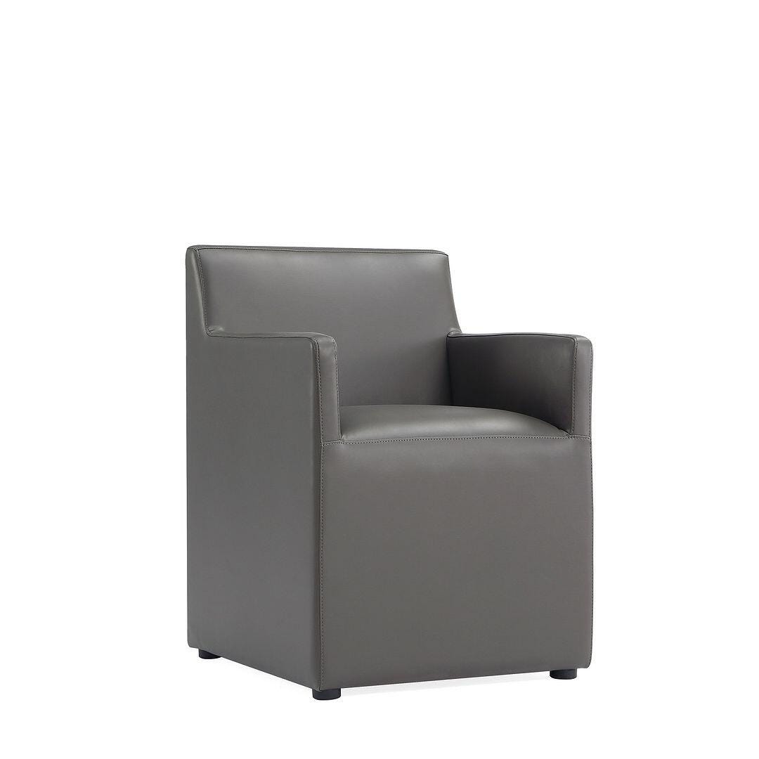 Manhattan Comfort Anna Upholstered Dining Armchair, Pewter, large